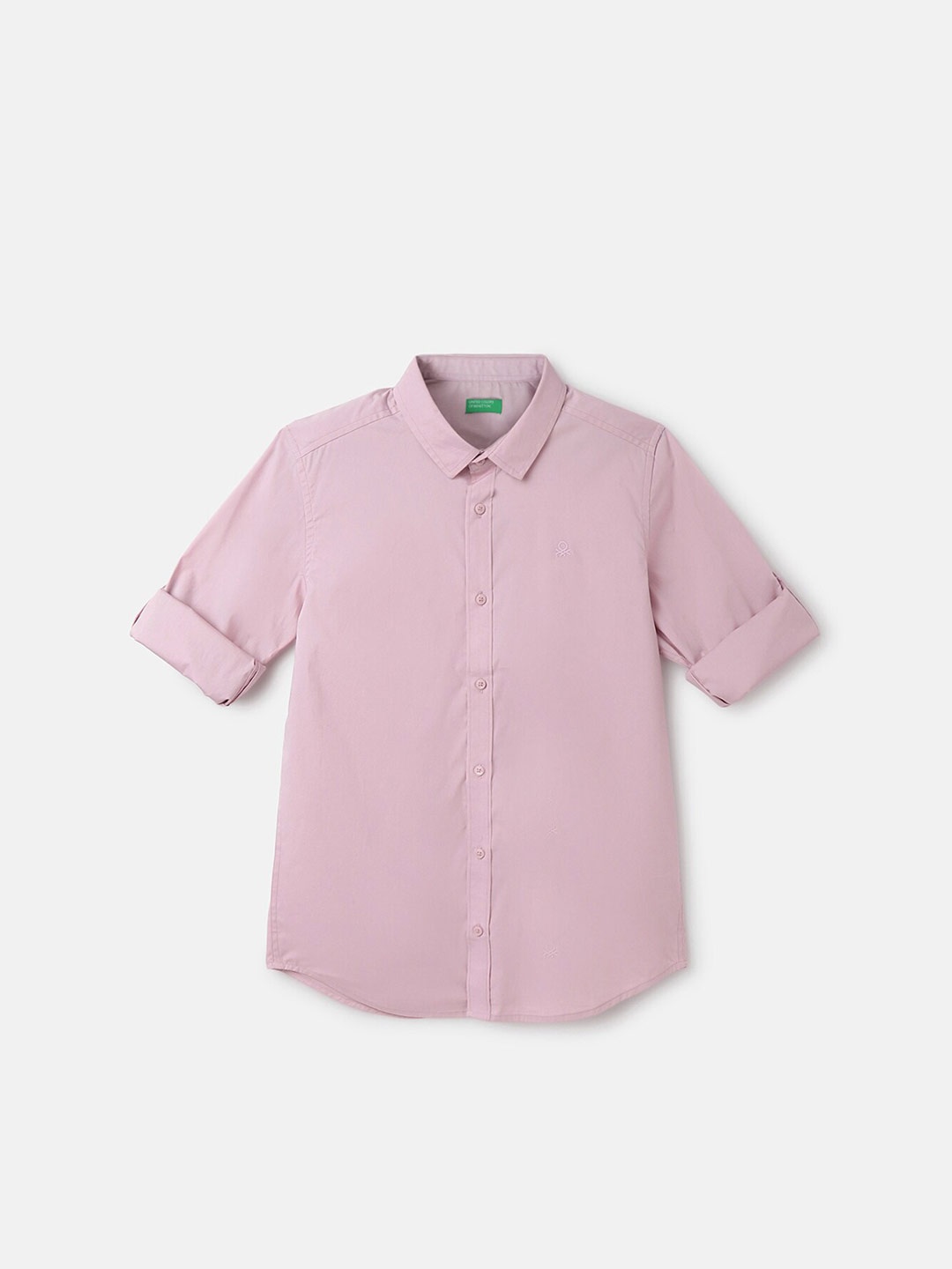 

United Colors of Benetton Boys Spread Collar Casual Shirt, Pink