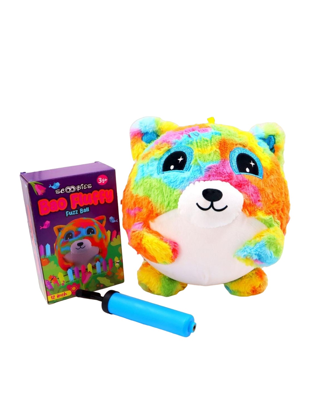 

SCOOBIES Kids Fluffy Bao Fuzzball With Pump Activity Toy, Orange
