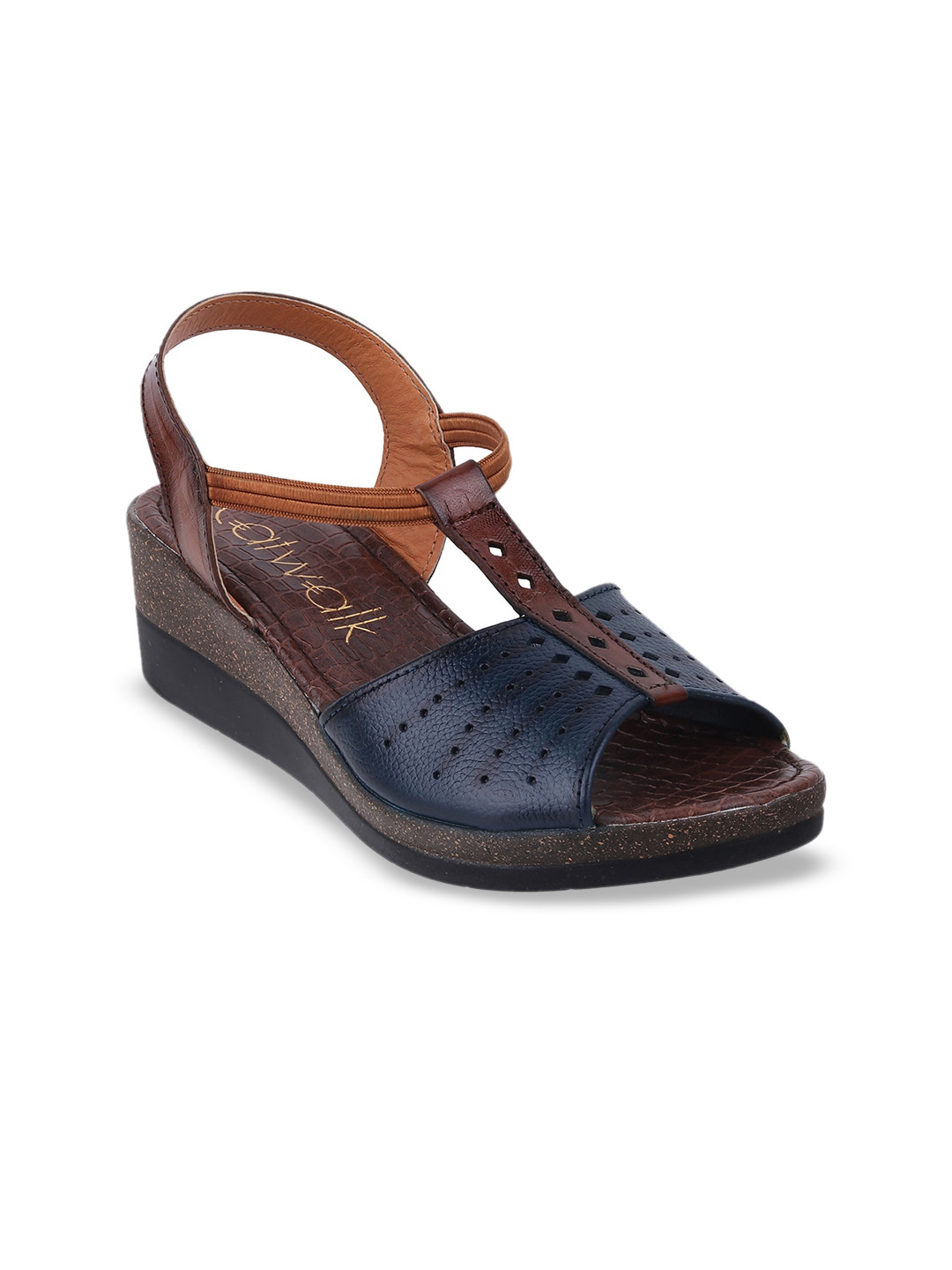 

Catwalk Textured Leather Wedge Heels, Navy blue