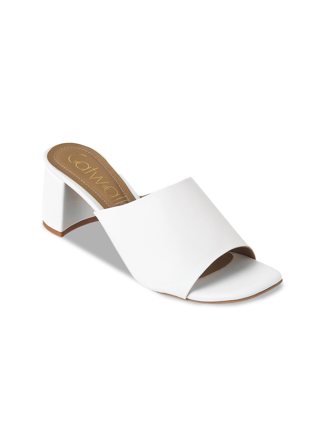 

Catwalk Open Toe Block Heel Mules, White
