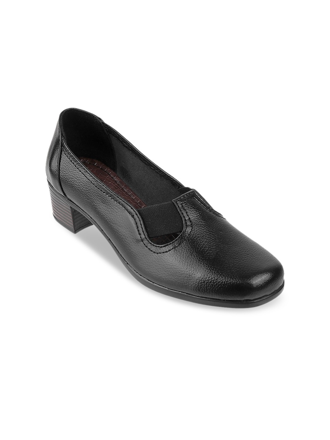 

Catwalk Textured Leather Block Pumps, Black