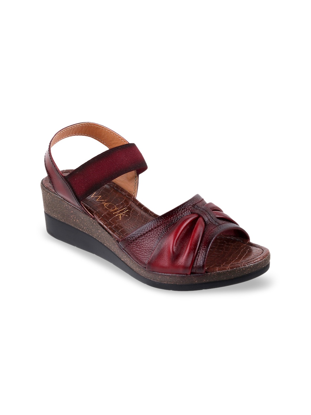 

Catwalk Textured Leather Wedge Heels, Maroon