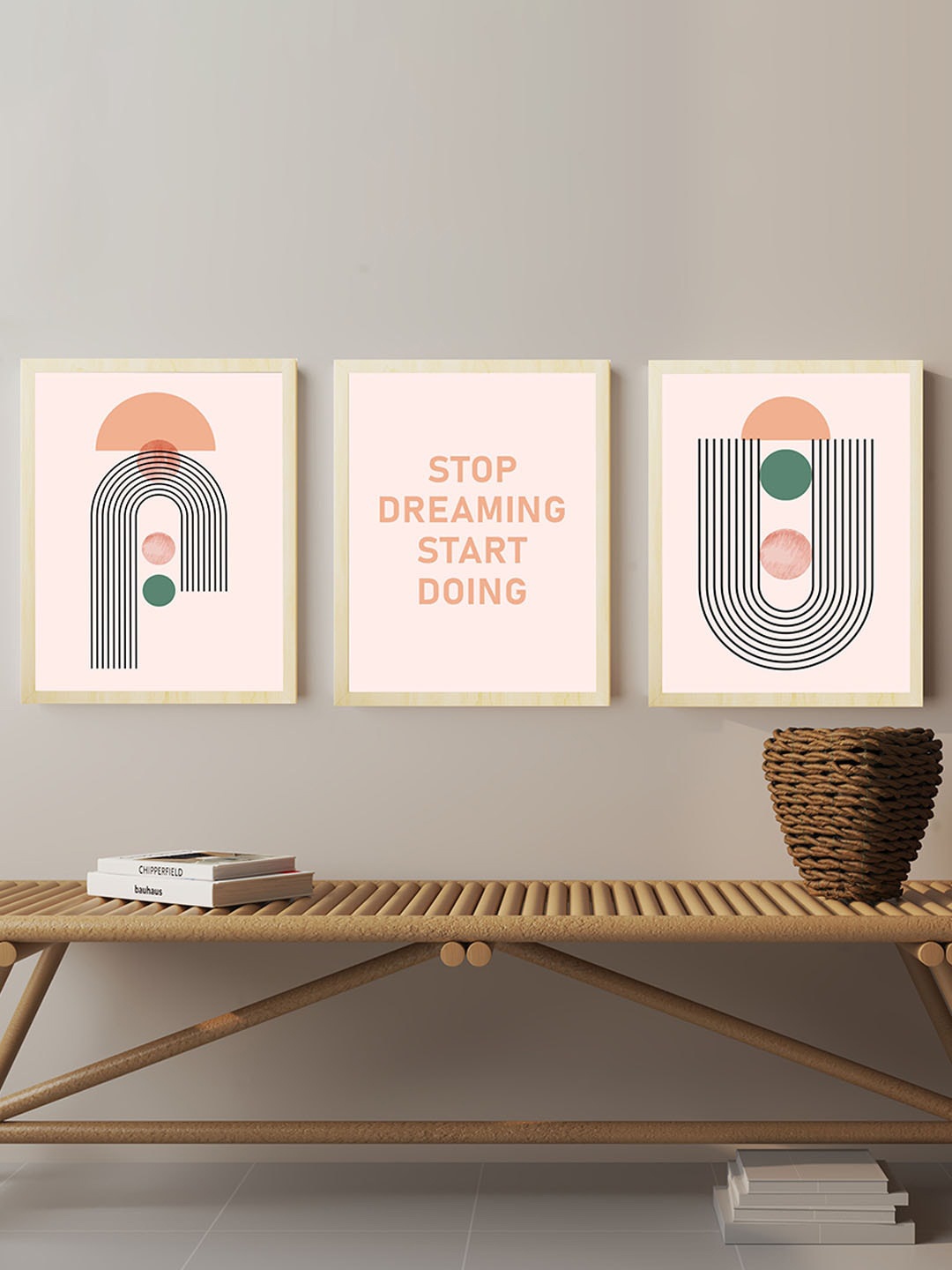 

Art Street Beige & Black 3 Pieces Boho Motivational Quotes Wall Art