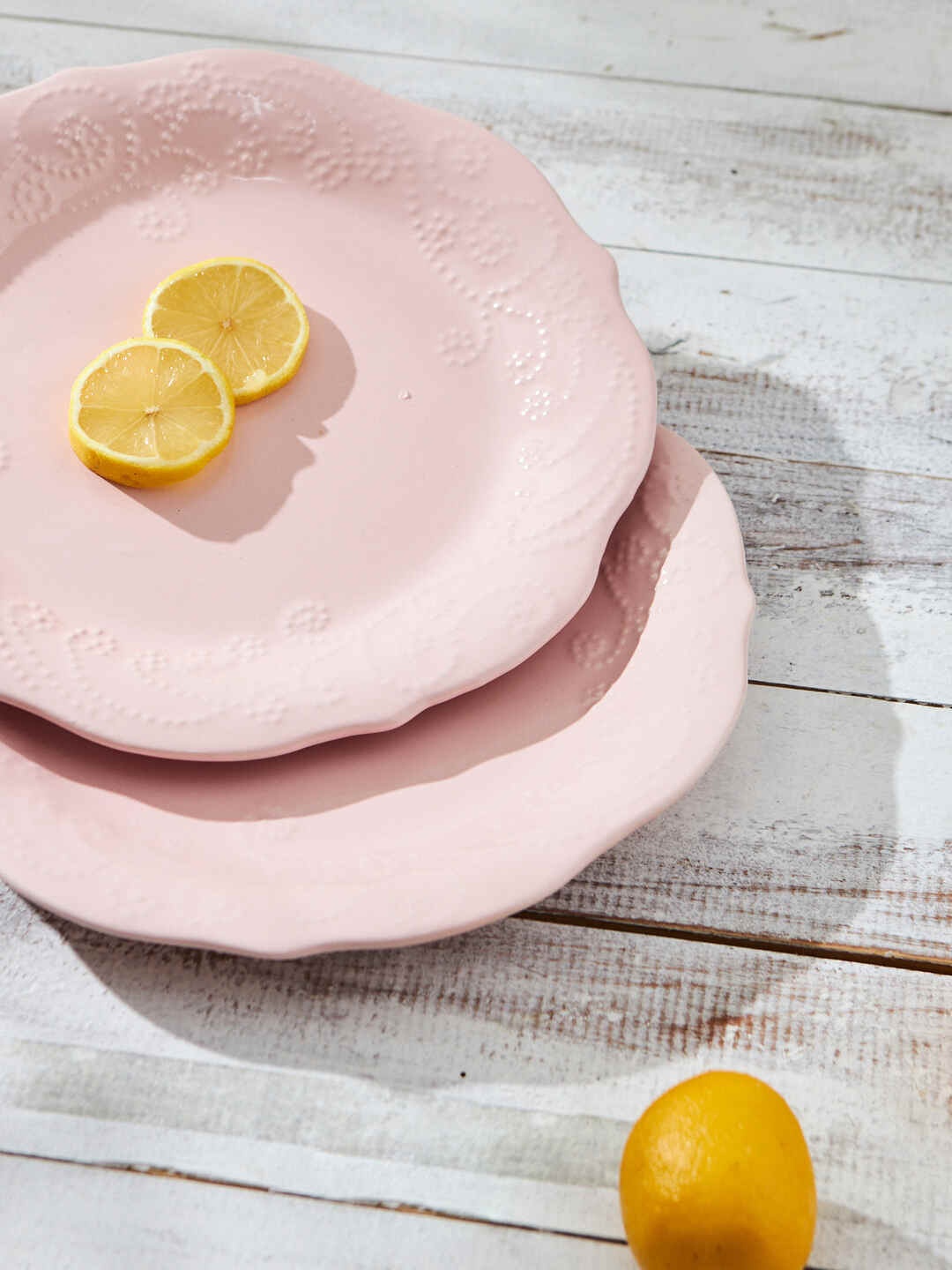 

Chumbak Pink 2 Pieces Textured Ceramic Glossy Plates