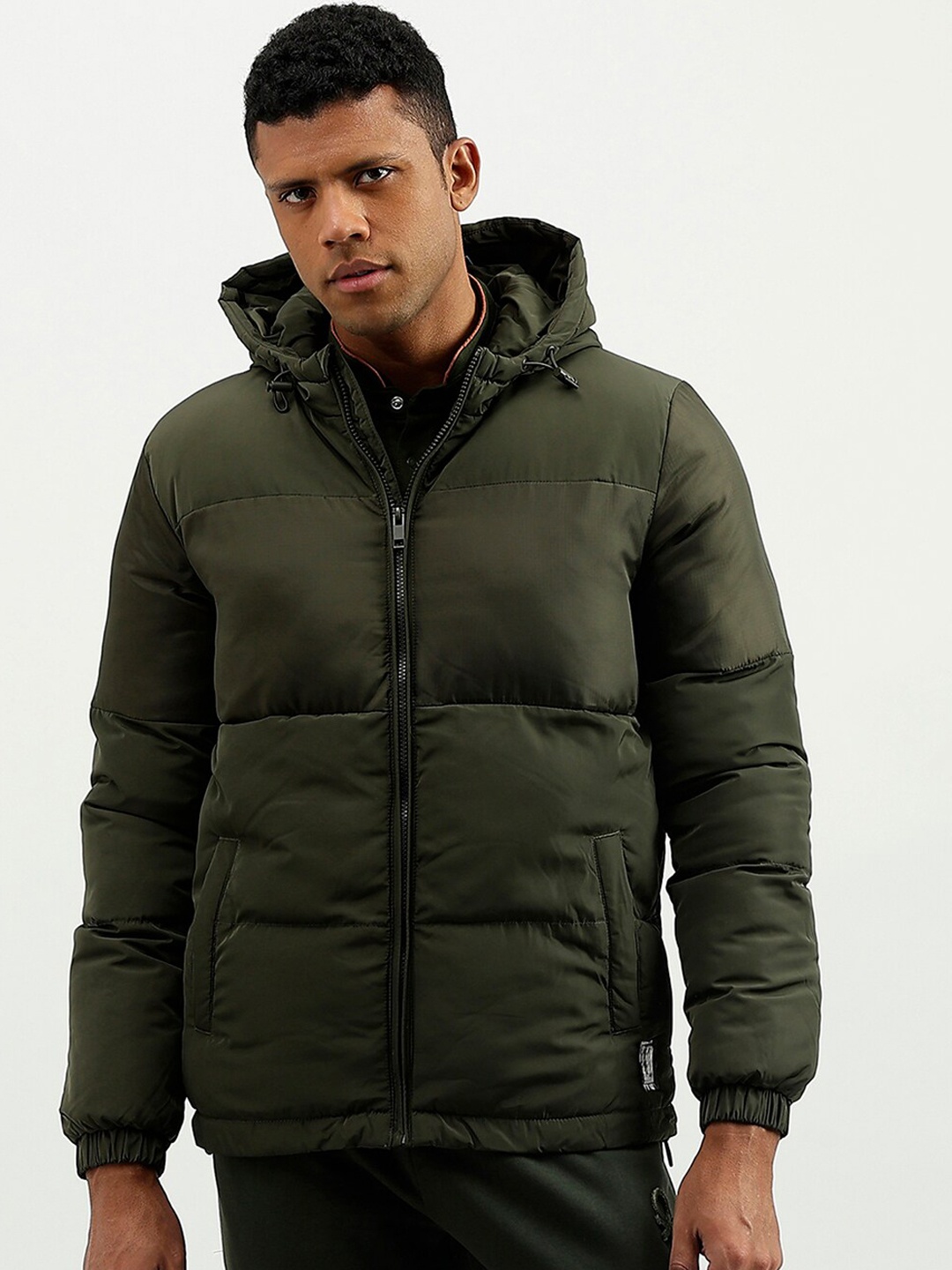

United Colors of Benetton Hooded Padded Jacket, Olive