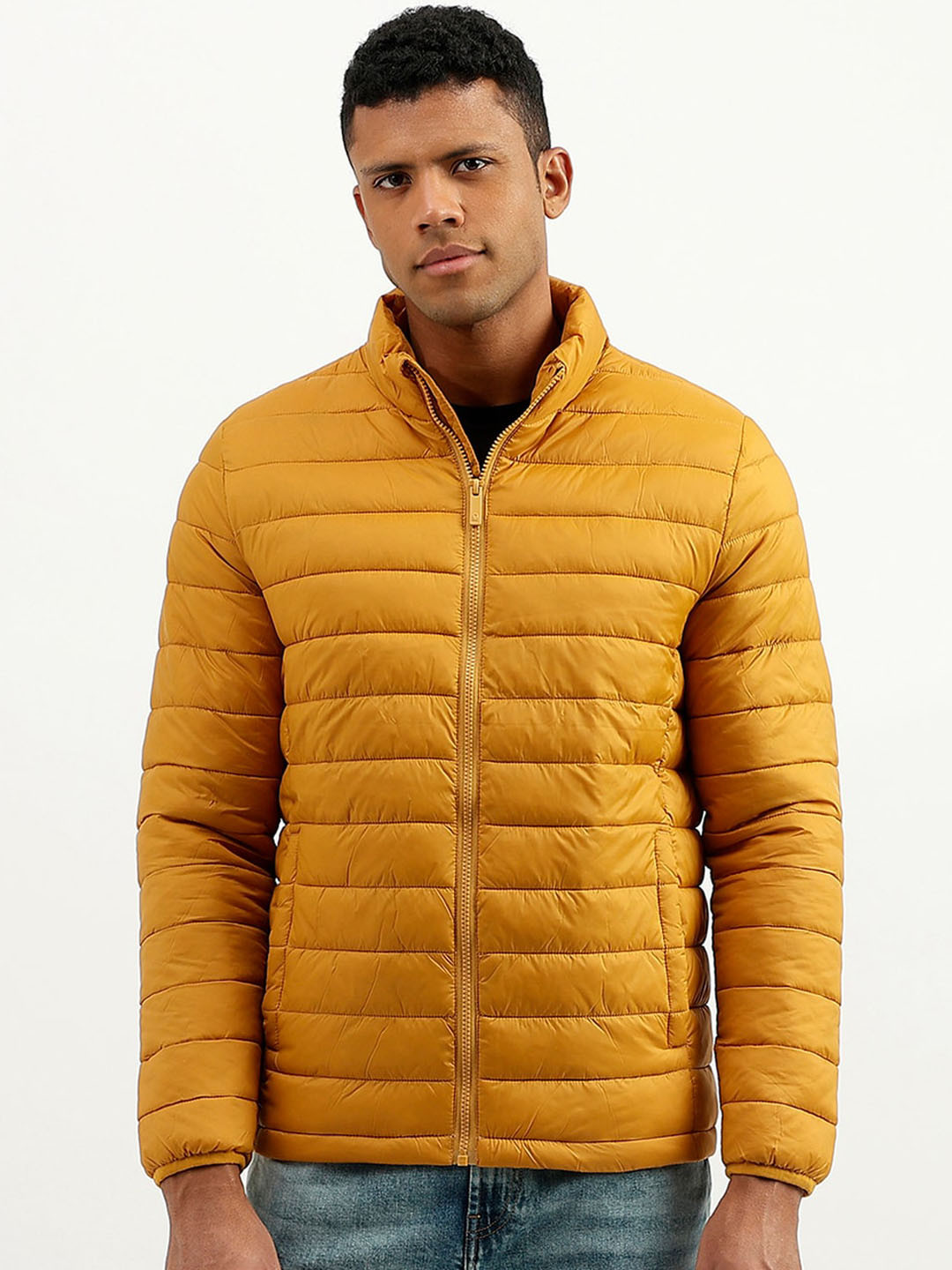 

United Colors of Benetton Mock Collar Puffer Jacket, Yellow