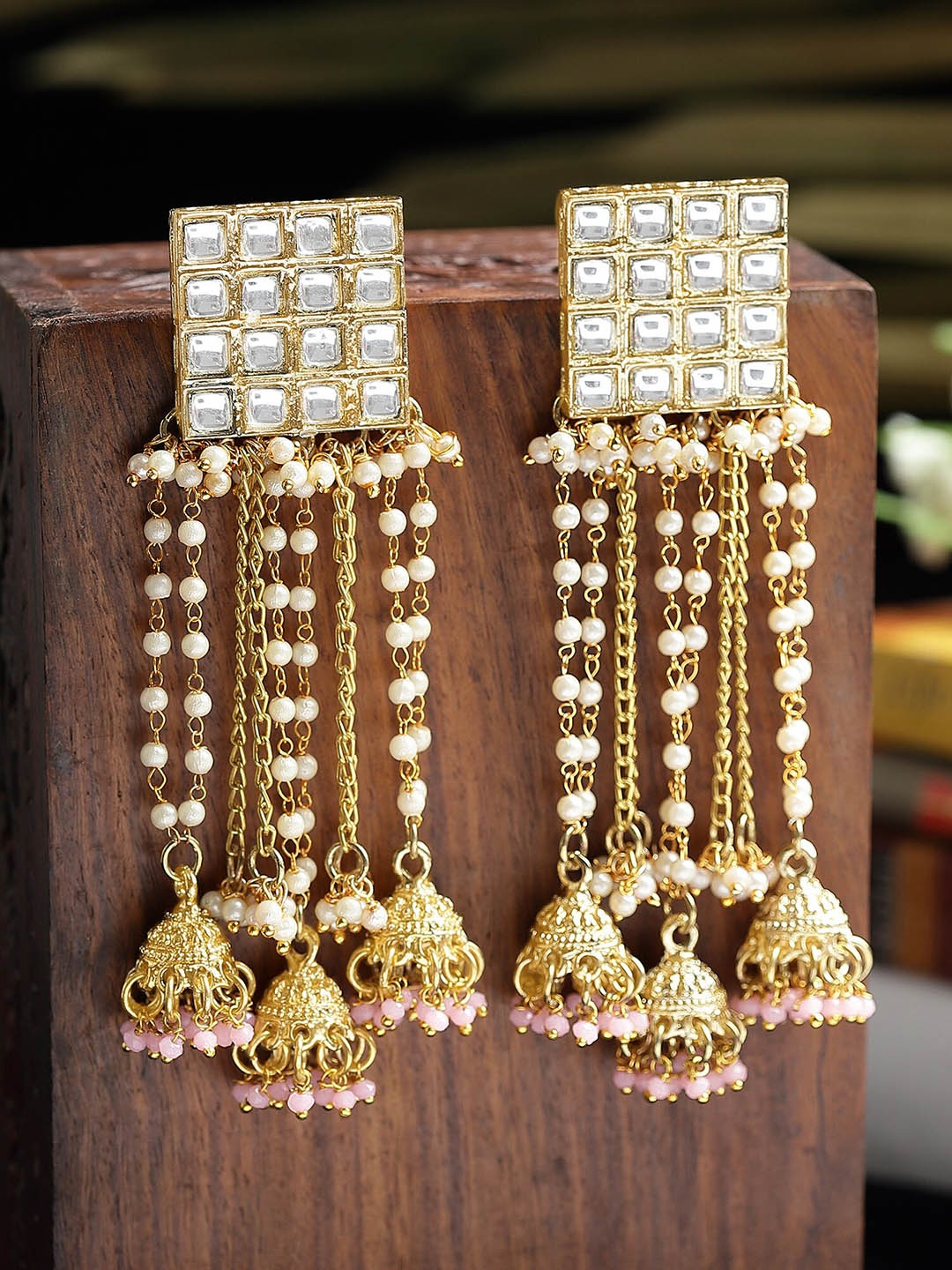 

KARATCART Gold-Plated Contemporary Jhumkas Earrings