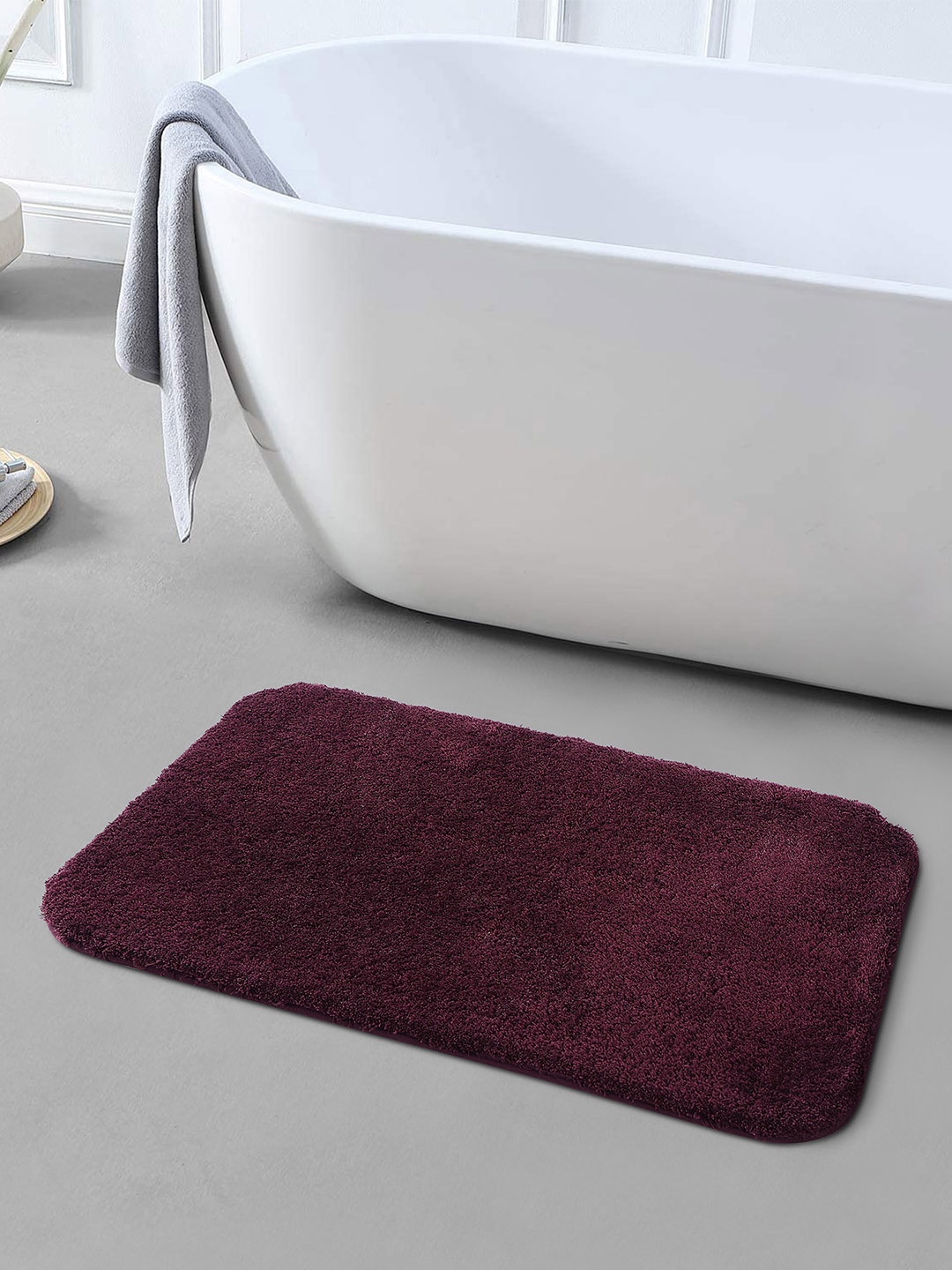 

OBSESSIONS Burgundy 2300 GSM Anti-Skid Bath Rug