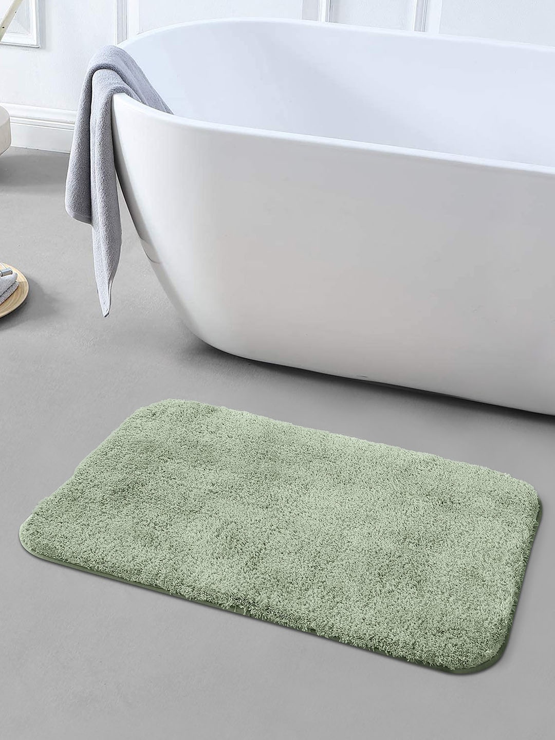 

OBSESSIONS Green 2300 GSM Anti-Skid Bath Rug