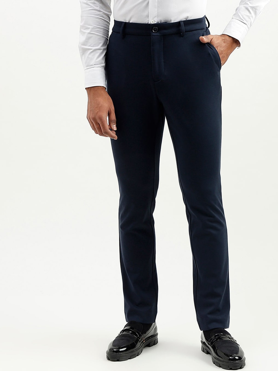 

United Colors of Benetton Men Slim Fit Formal Trousers, Blue