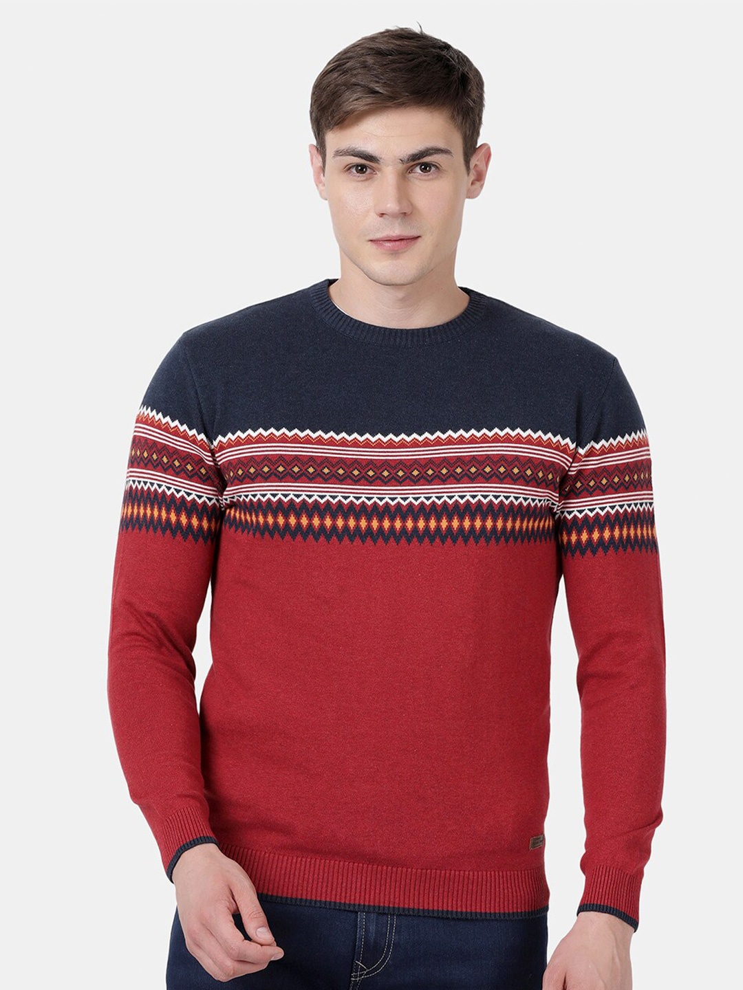 

t-base Self Designed Cotton Pullover, Red