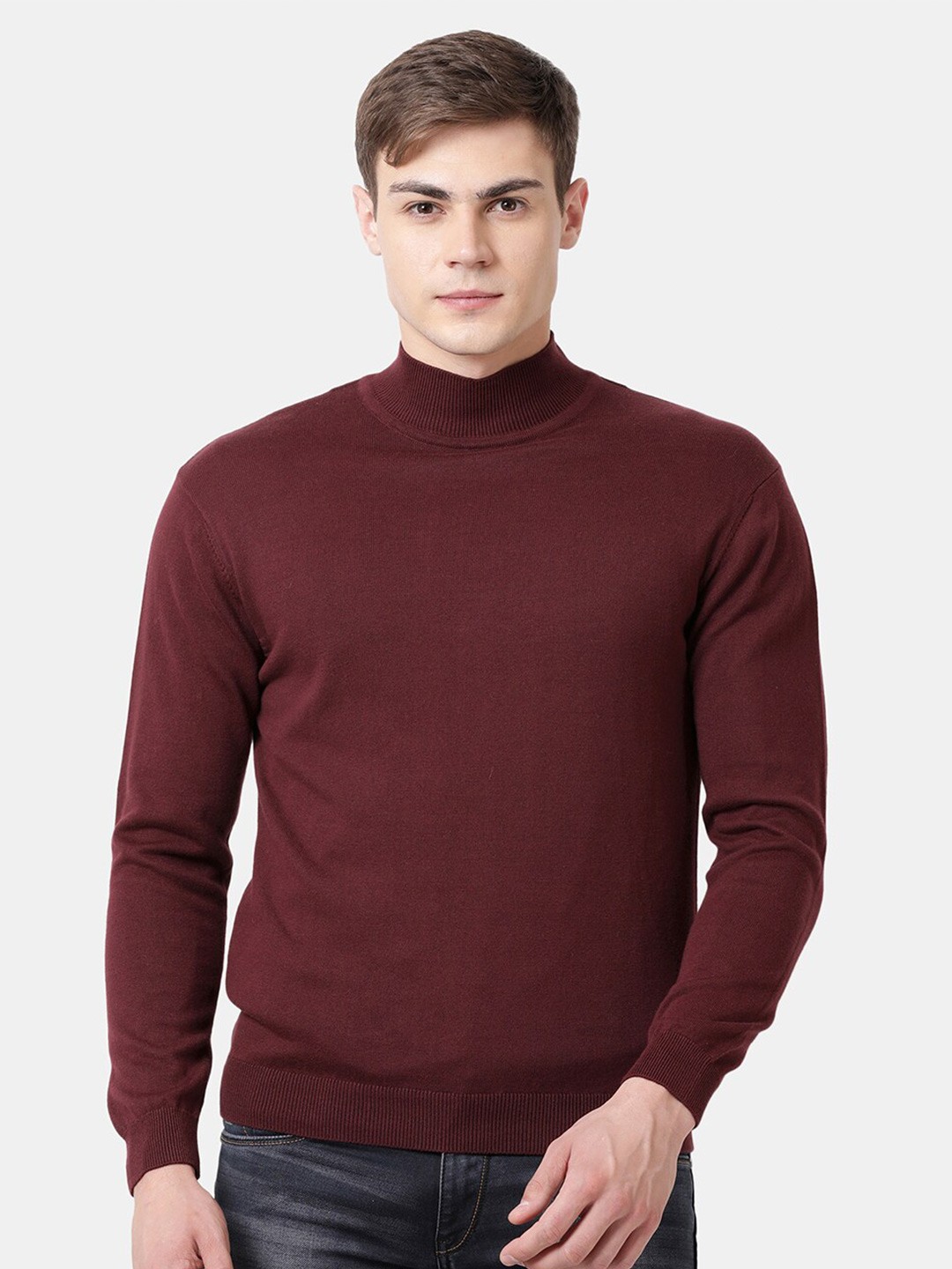 

t-base Turtle Neck Cotton Pullover, Maroon