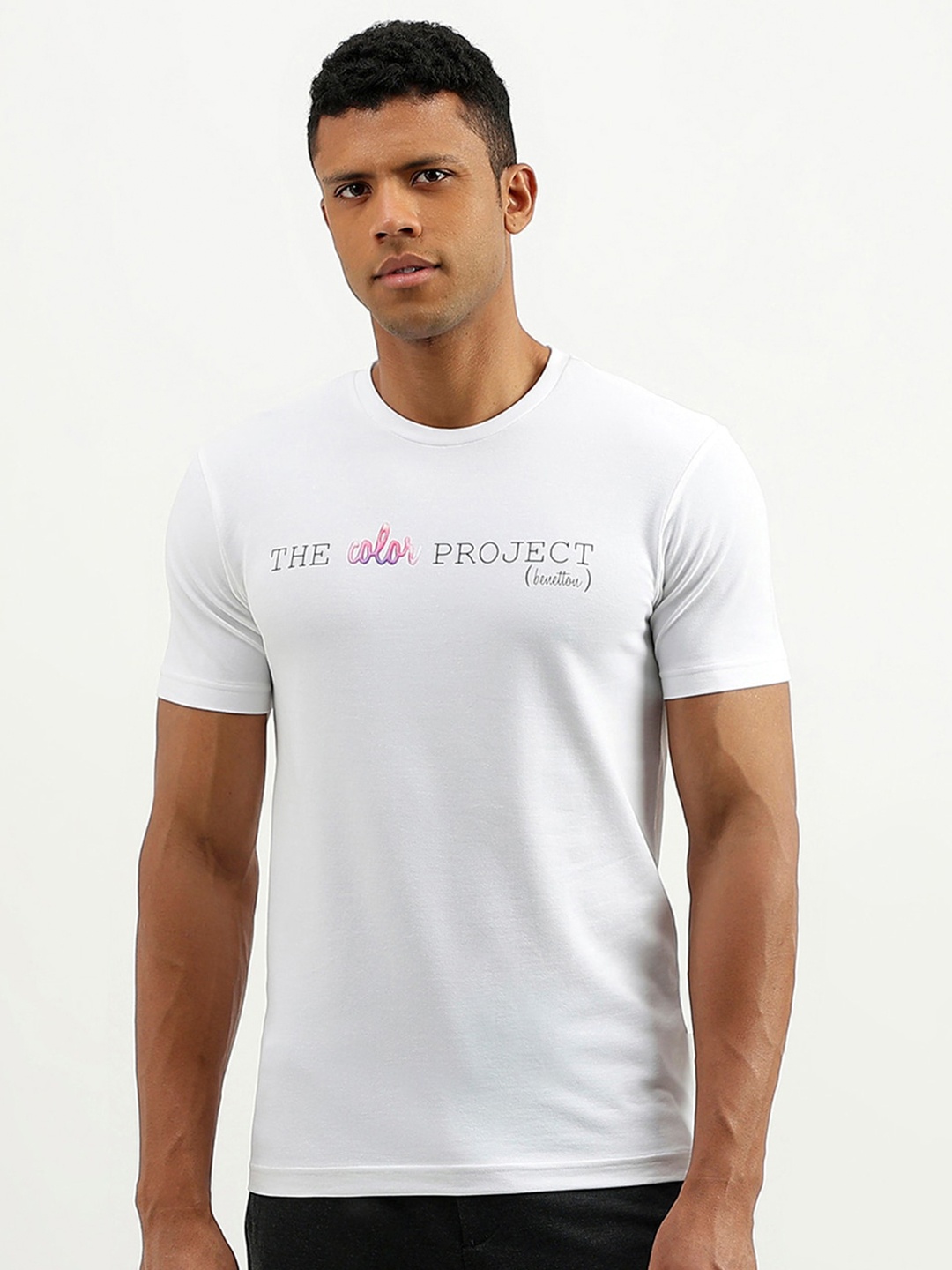 

United Colors of Benetton Typography Printed T-shirt, White