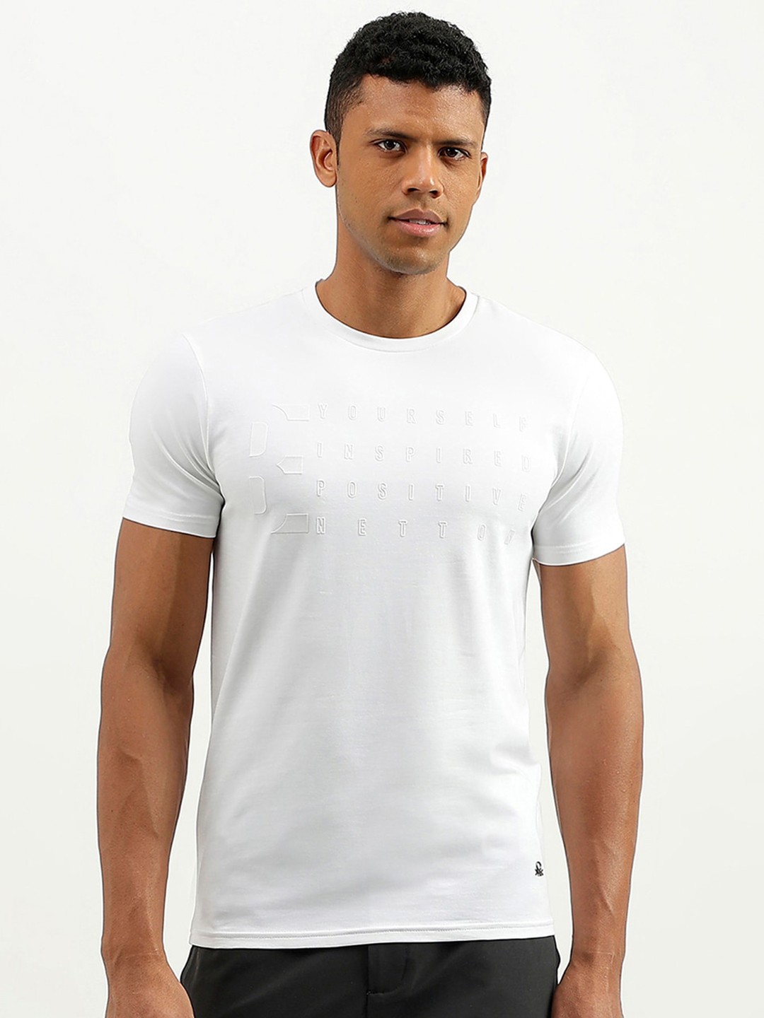 

United Colors of Benetton Regular Fit Round Neck T-shirt, White