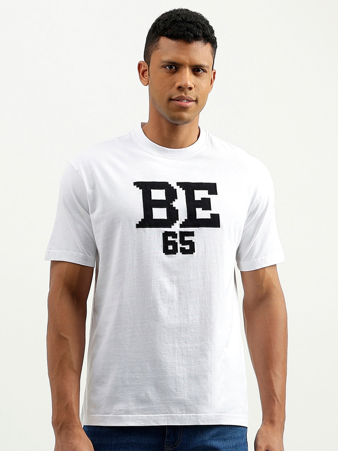 

United Colors of Benetton Relaxed Fit Typography Printed Cotton T-shirt, White