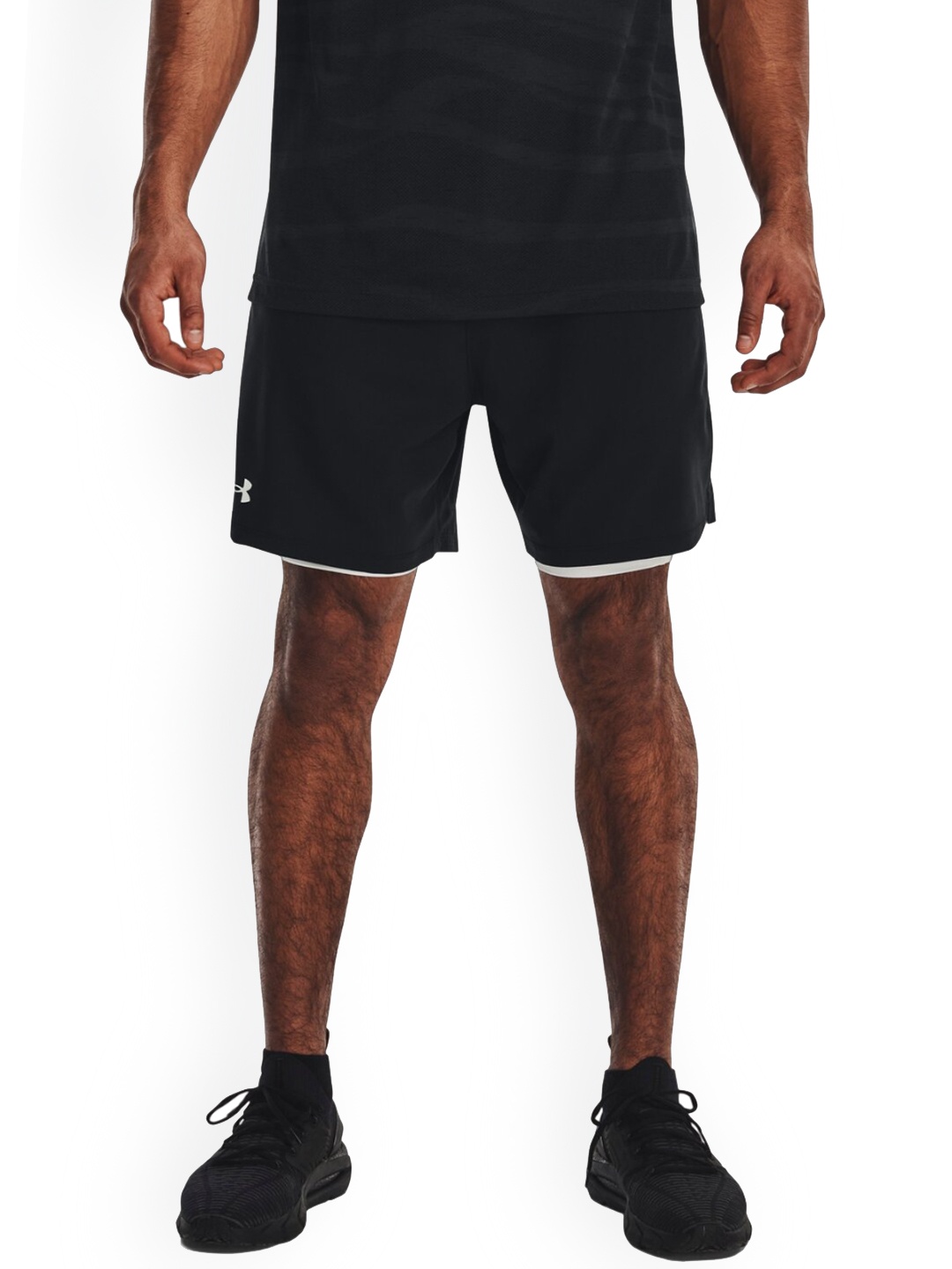 UNDER ARMOUR Men Mid-Rise UA Vanish Woven Sports Shorts, Black