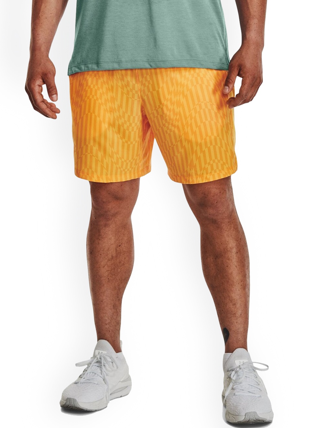 

UNDER ARMOUR Men Printed Slim-Fit Sports Shorts, Yellow