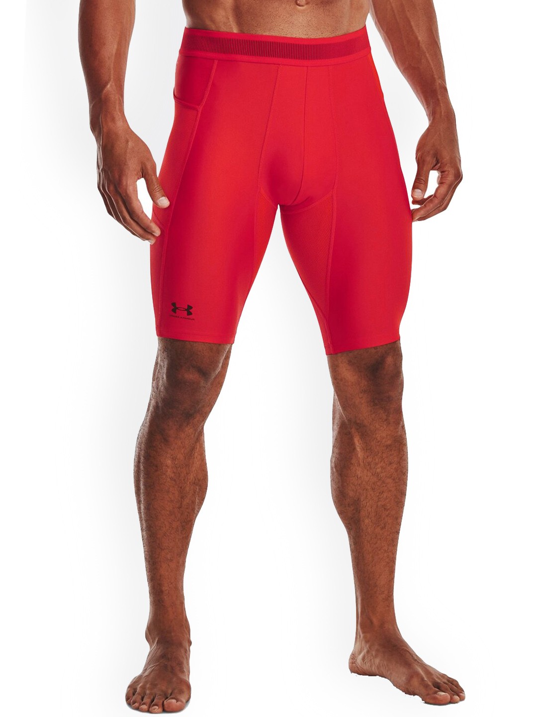 

UNDER ARMOUR UA Heatgear Iso-Chill Men Mid-Rise Slim-Fit Long Sports Shorts, Red