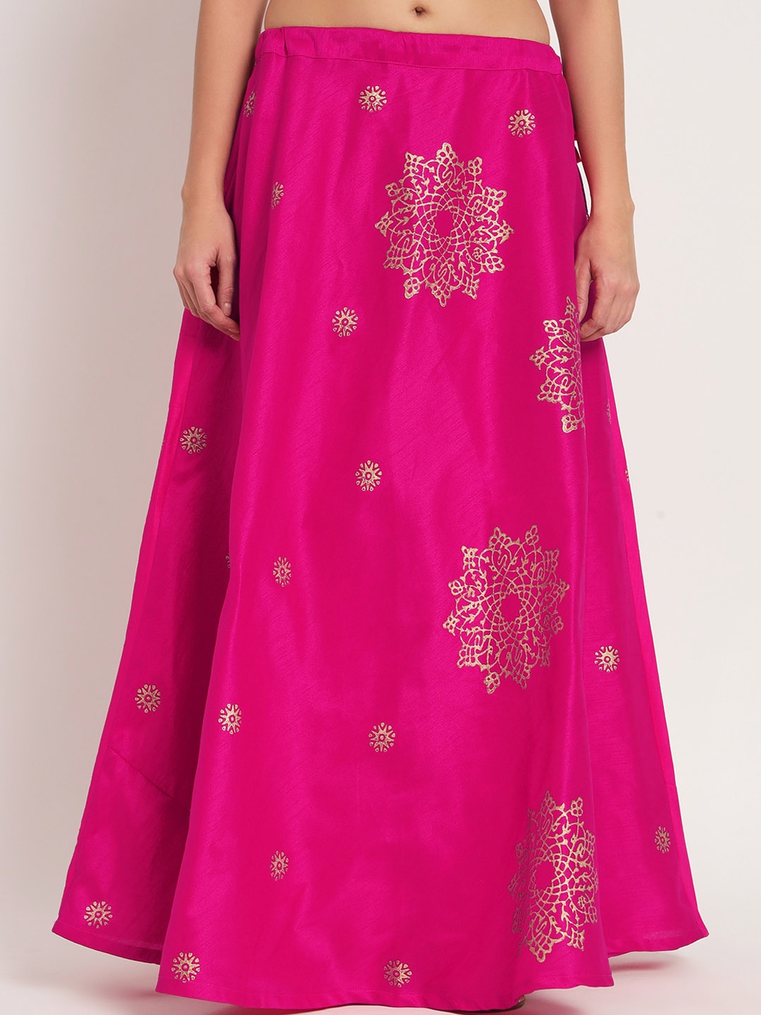 

studio rasa Block Printed Flared Maxi Skirts, Pink