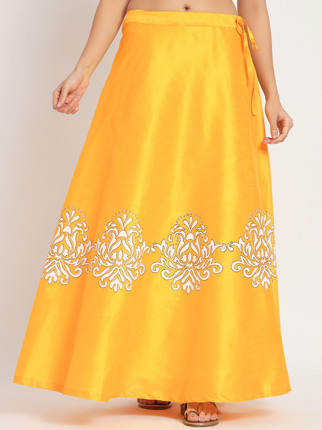 

studio rasa Block Printed Flared Maxi Skirts, Yellow