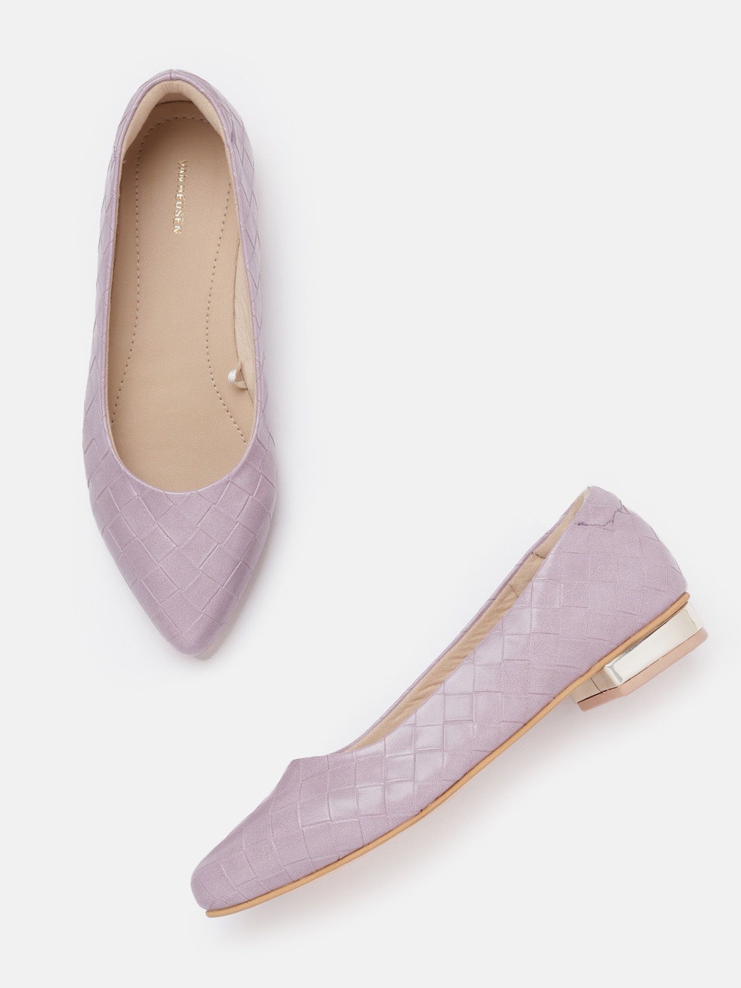 

Van Heusen Woman Textured Pointed-Toe Ballerinas, Lavender