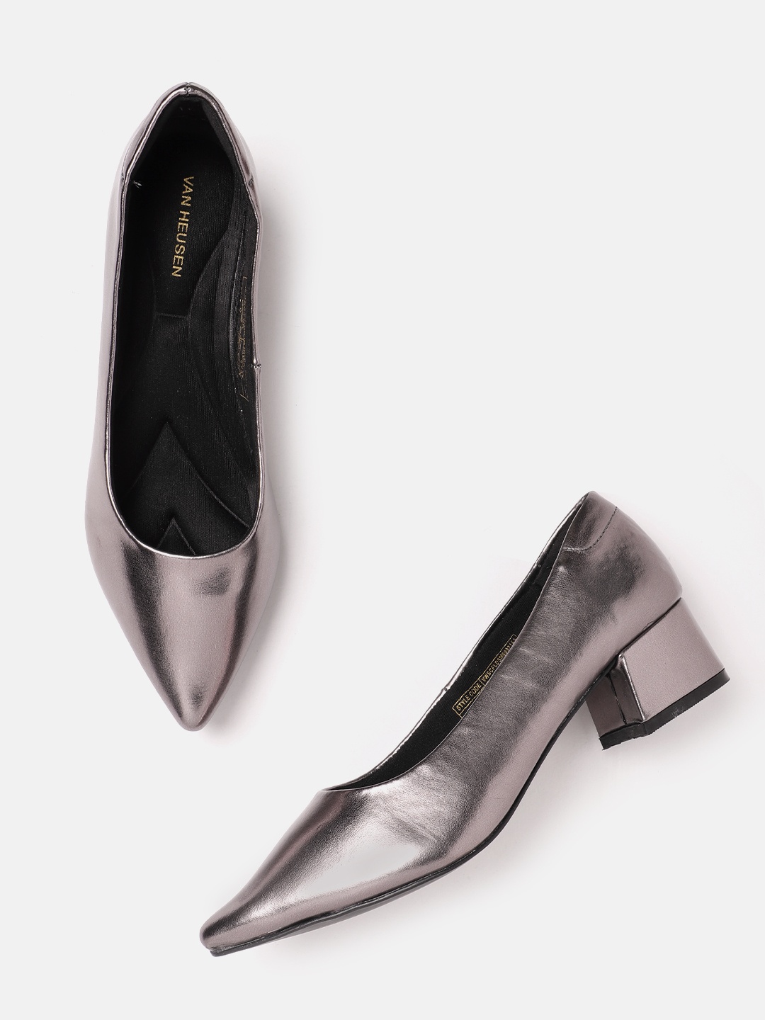 

Van Heusen Woman Block Heeled Pumps, Metallic