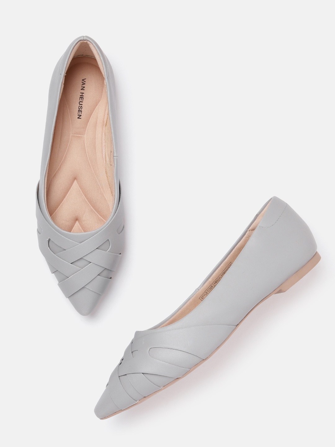 

Van Heusen Woman Textured Pointed-Toe Ballerinas, Grey