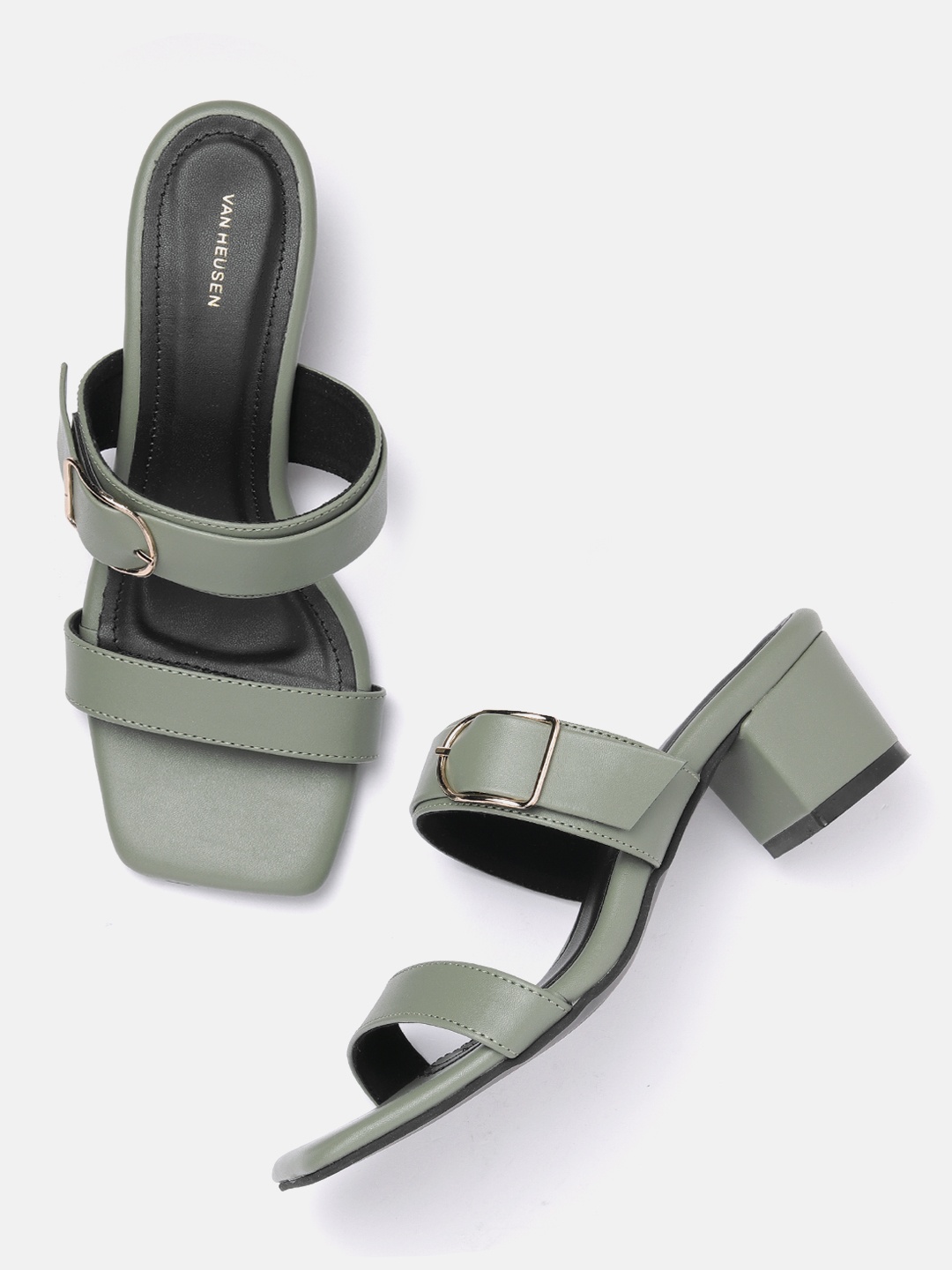 

Van Heusen Woman Buckle Detail Block Heels, Green