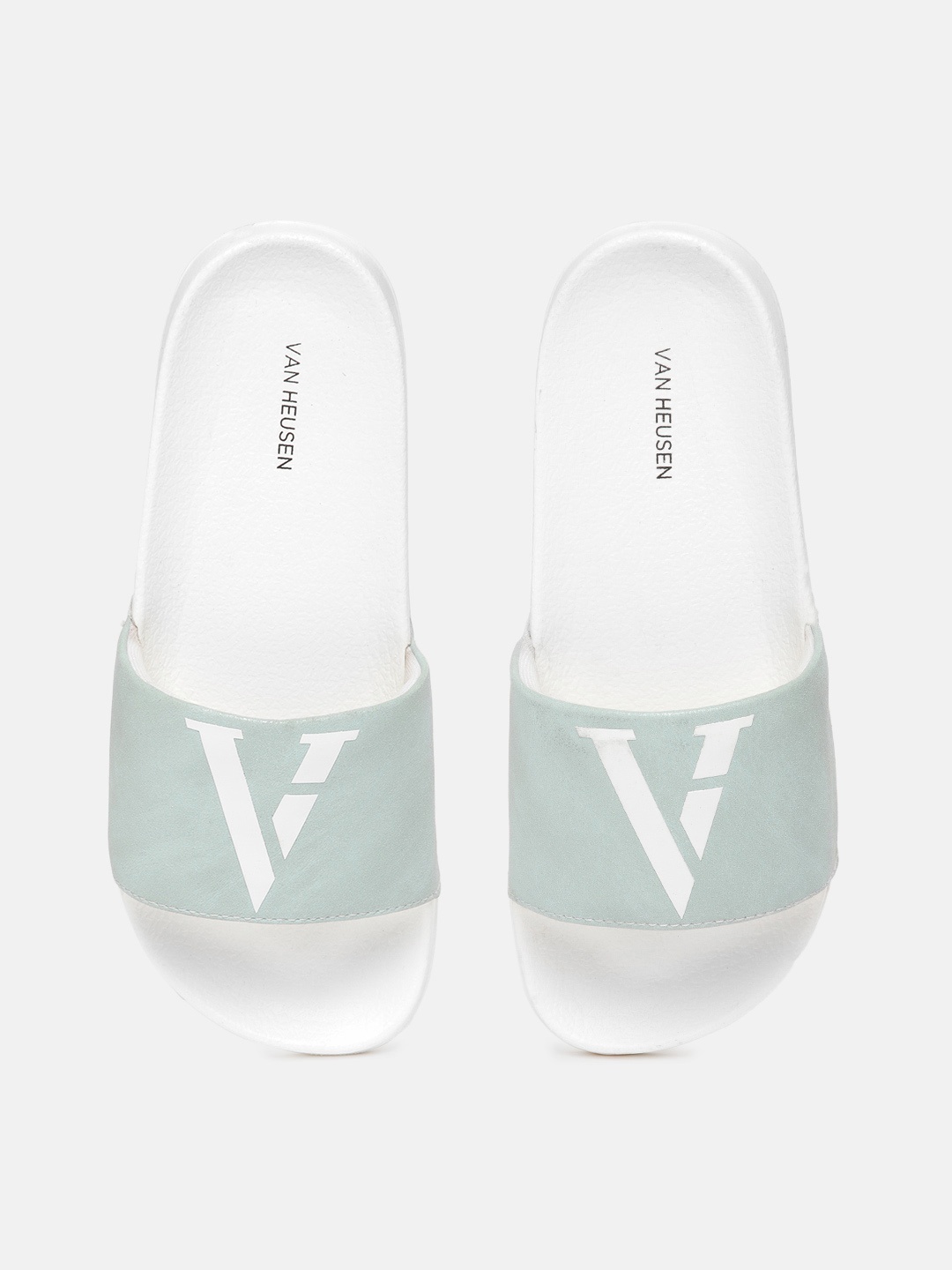 

Van Heusen Woman Brand Logo Printed Sliders, Green