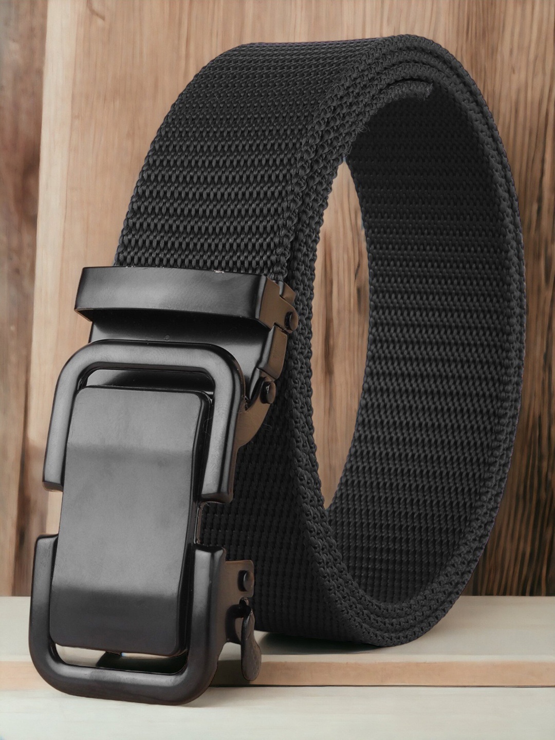 

The Roaster Lifestyle Co. Men Black Textured Wide Belt