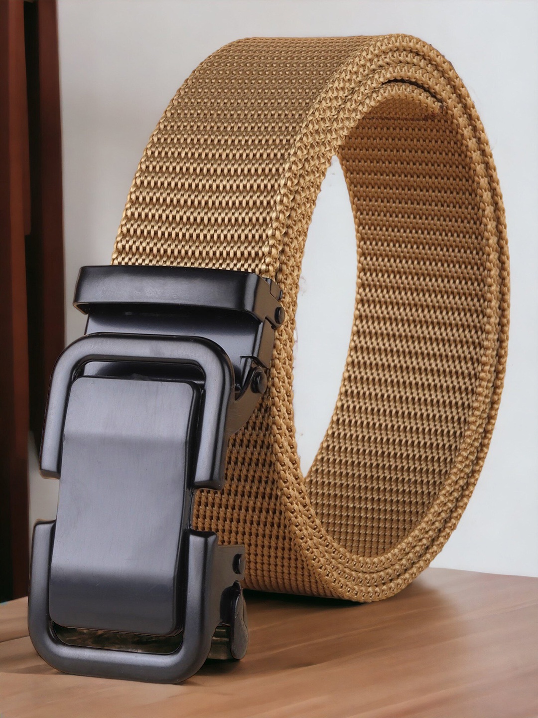 

The Roaster Lifestyle Co. Men Gold-Toned Textured Wide Belt