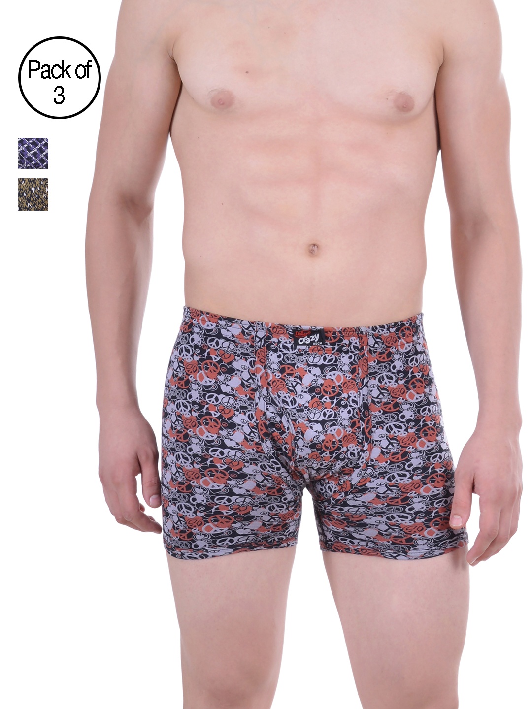 

Dollar Bigboss Men Printed Pack of 3 Soft Combed Cotton Trunk, Assorted