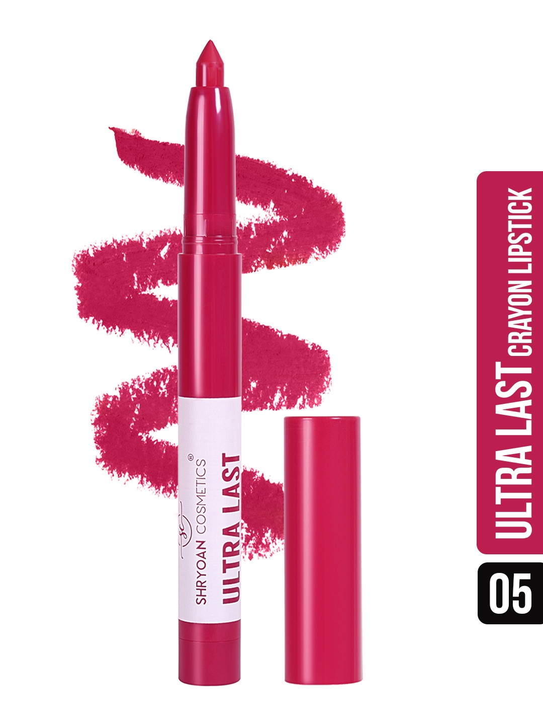 

SHRYOAN Ultra Last Matte Crayon Lipstick 3.5g - Raspberry 05, Magenta