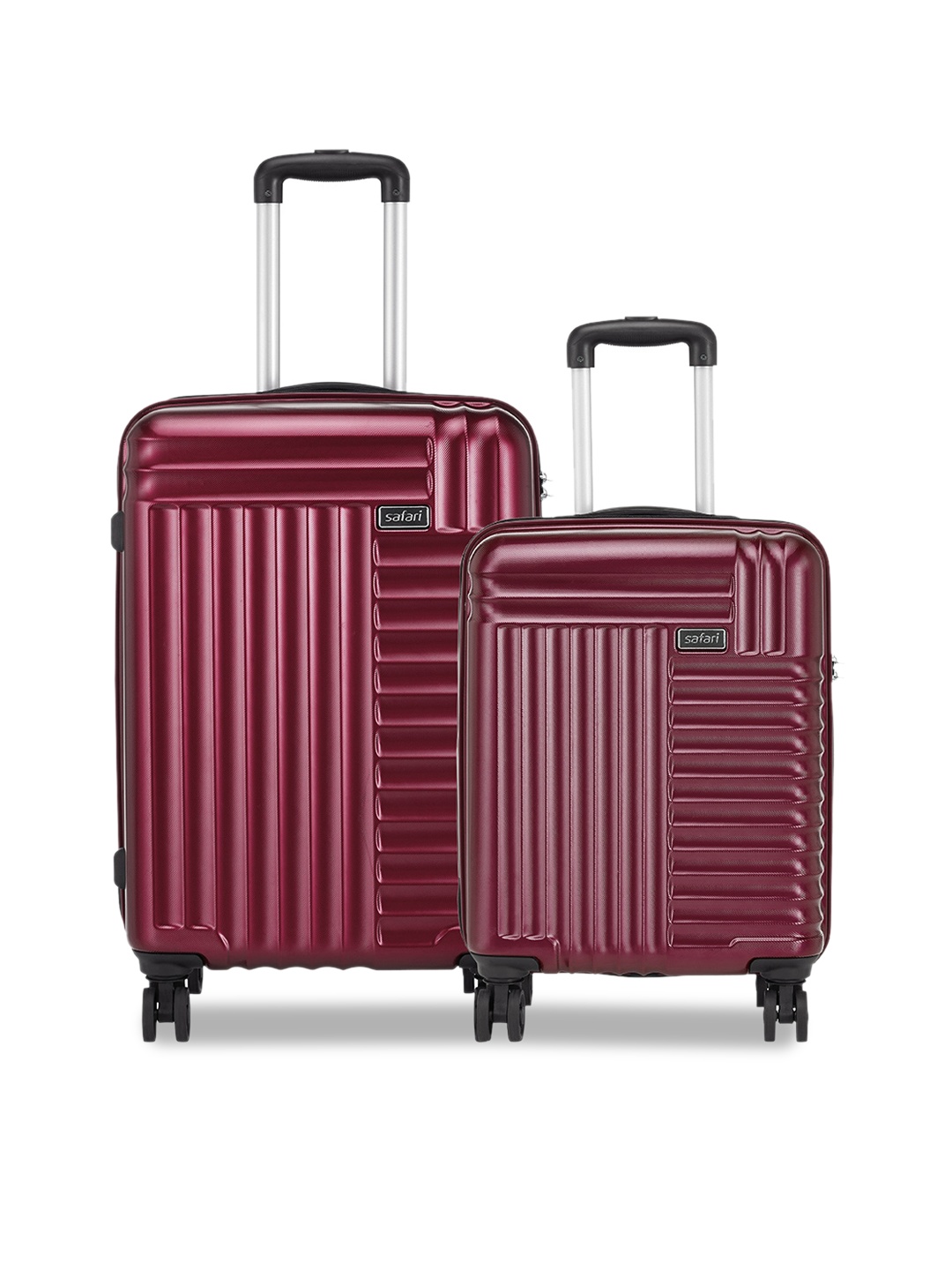 

Safari Set Of 2 Textured Hard-Sided Trolley Suitcases, Red