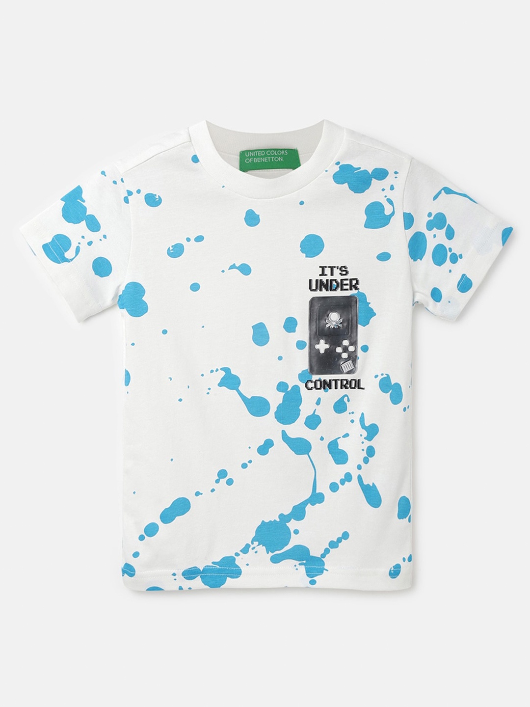 

United Colors of Benetton Boys Printed Round Neck Cotton T-shirt, White