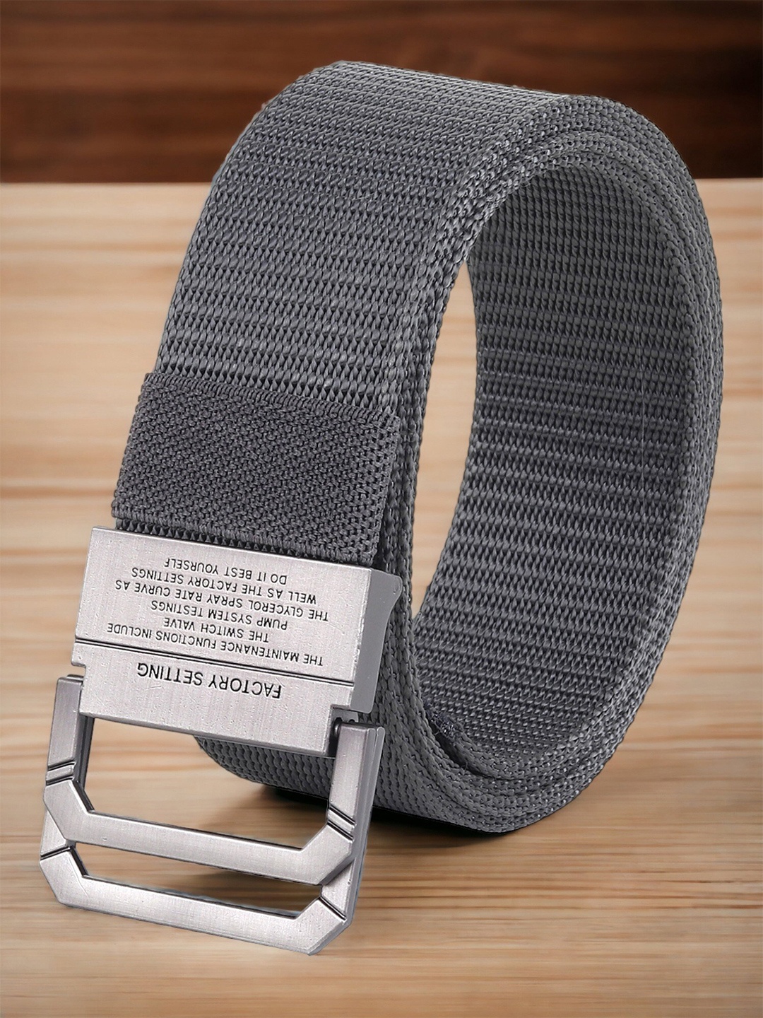 

Mast & Harbour Men Textured Belt, Grey