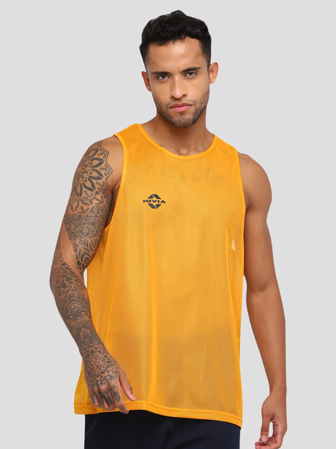 

NIVIA Round Neck Sleeveless Sports T-shirt, Yellow