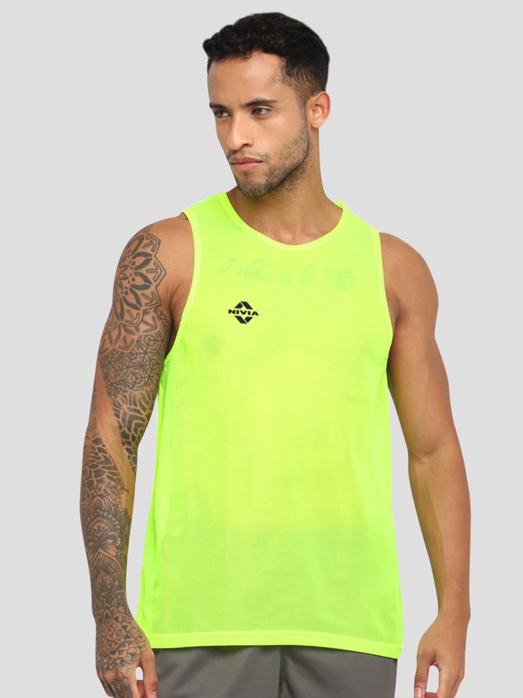 

NIVIA Round Neck Sleeveless Sports T-shirt, Green
