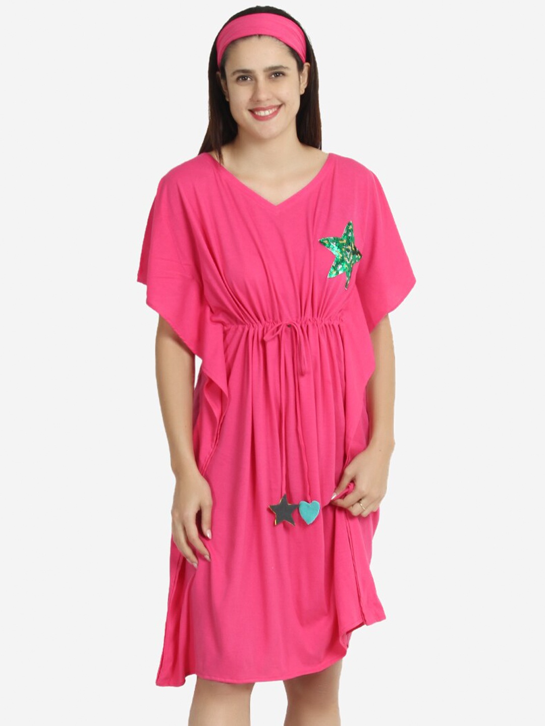 

Anaario Embellished V-Neck Kaftan Nightdress, Pink