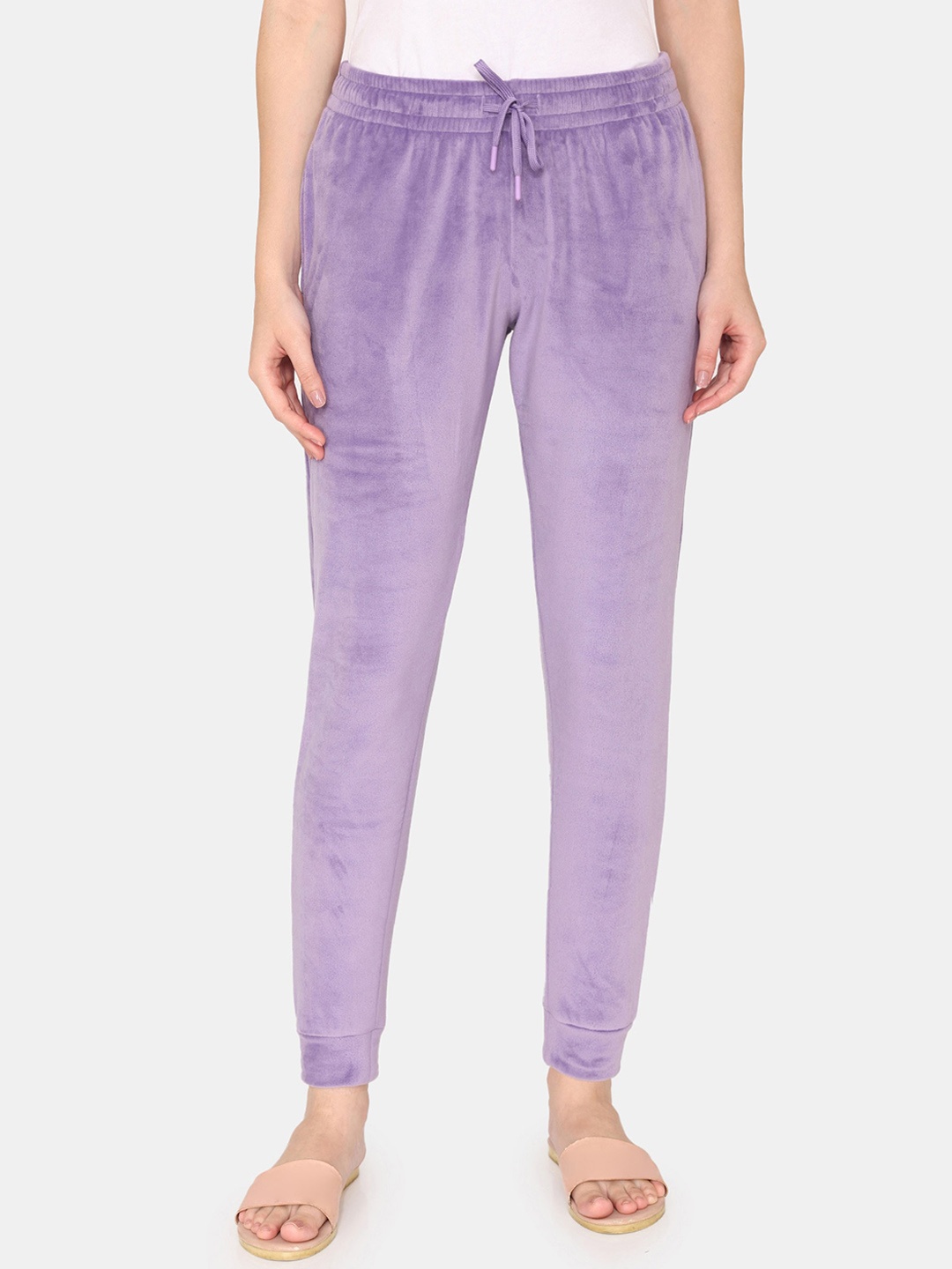 

Zivame Women Mid-Rise Lounge Pants, Purple