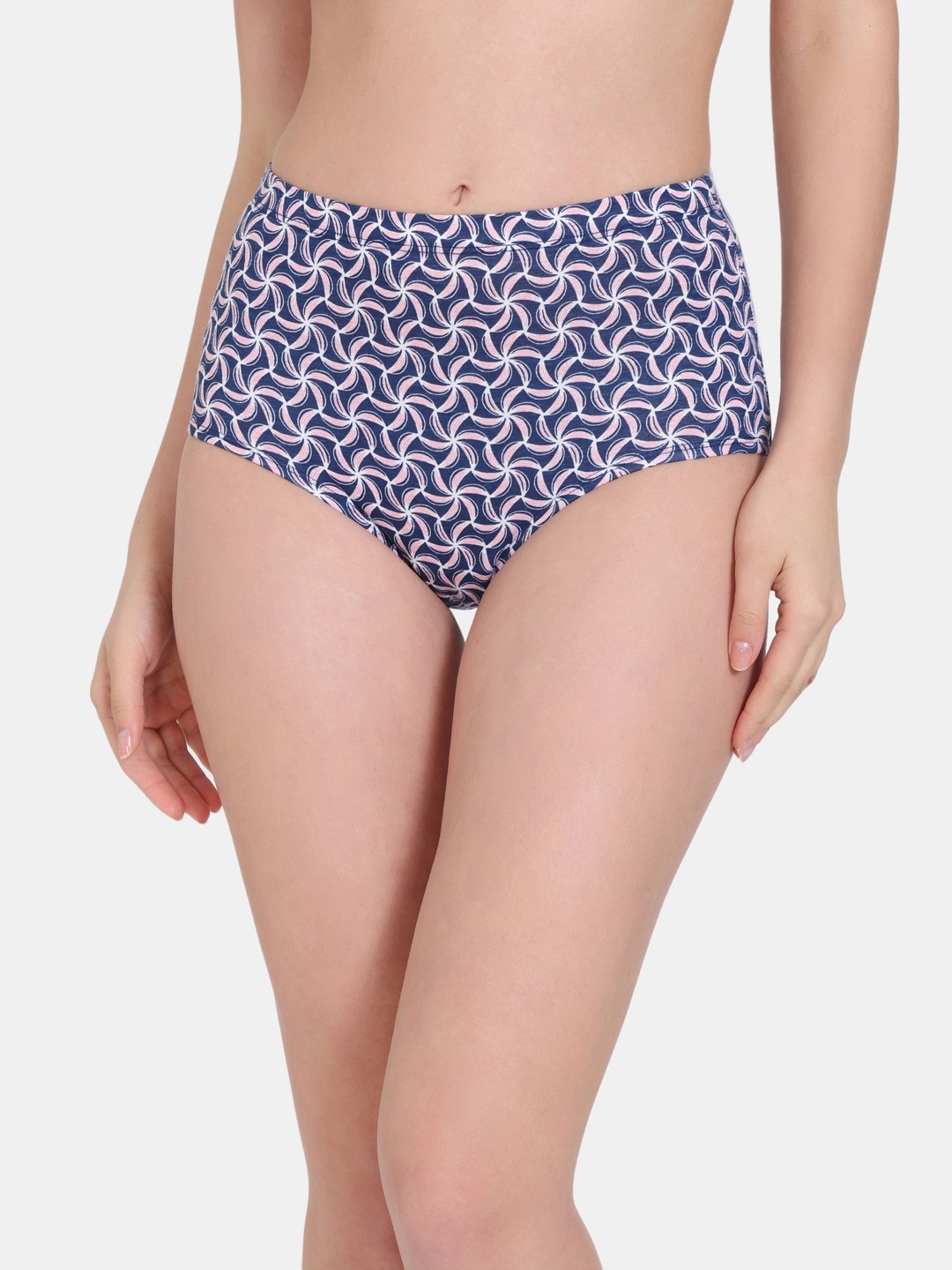 

Zivame Geometric Printed Anti Microbial Hipster Briefs, Blue