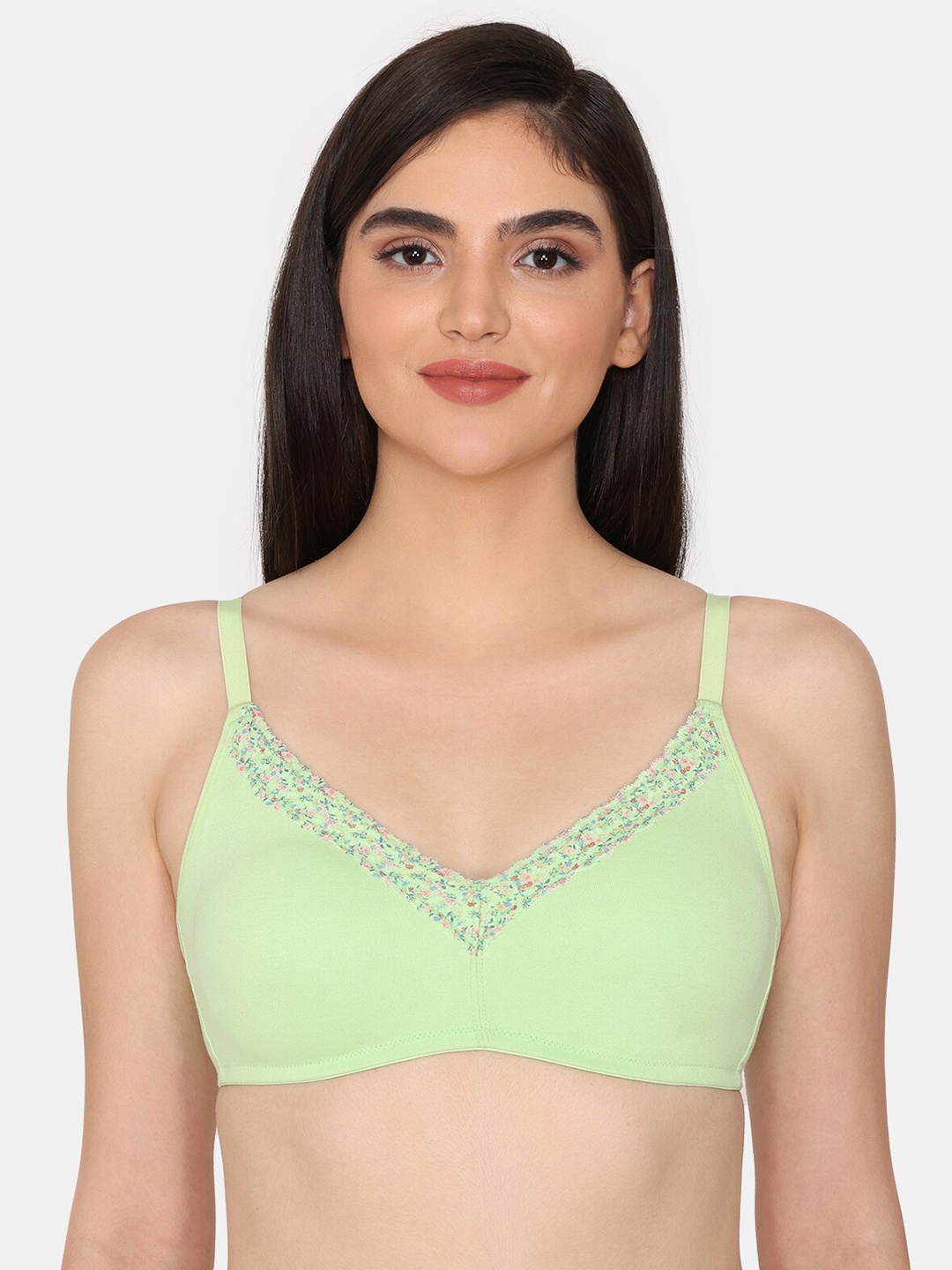 

Zivame Full Coverage Non Padded Everyday Bra With All Day Comfort, Green