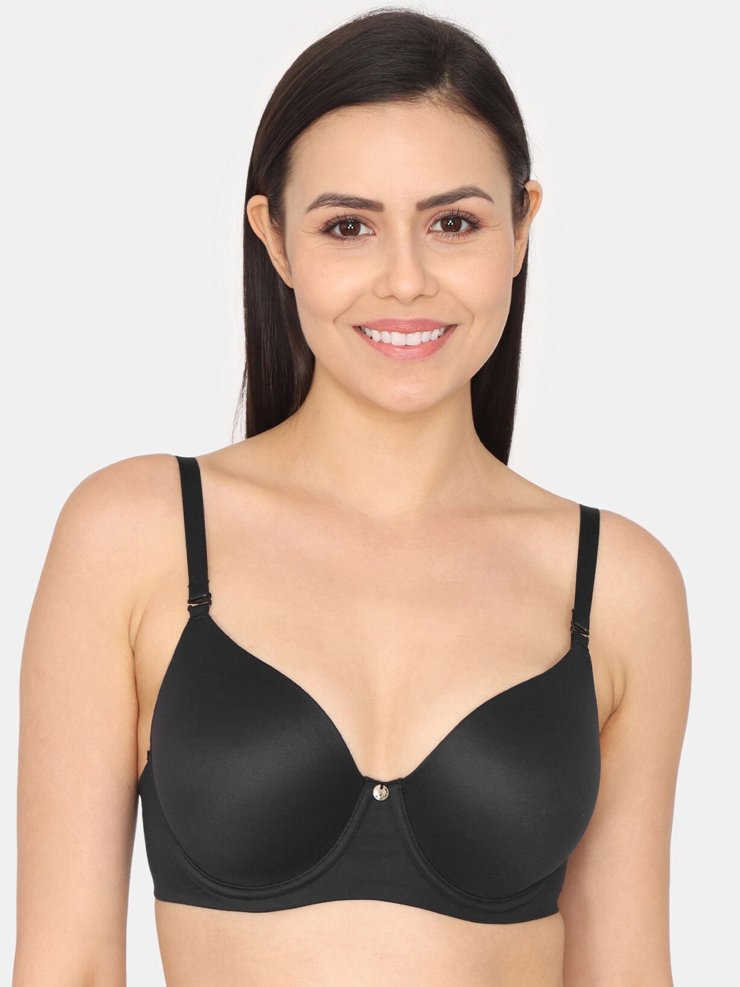 

Zivame Half Coverage Lightly Padded T-shirt Bra, Black