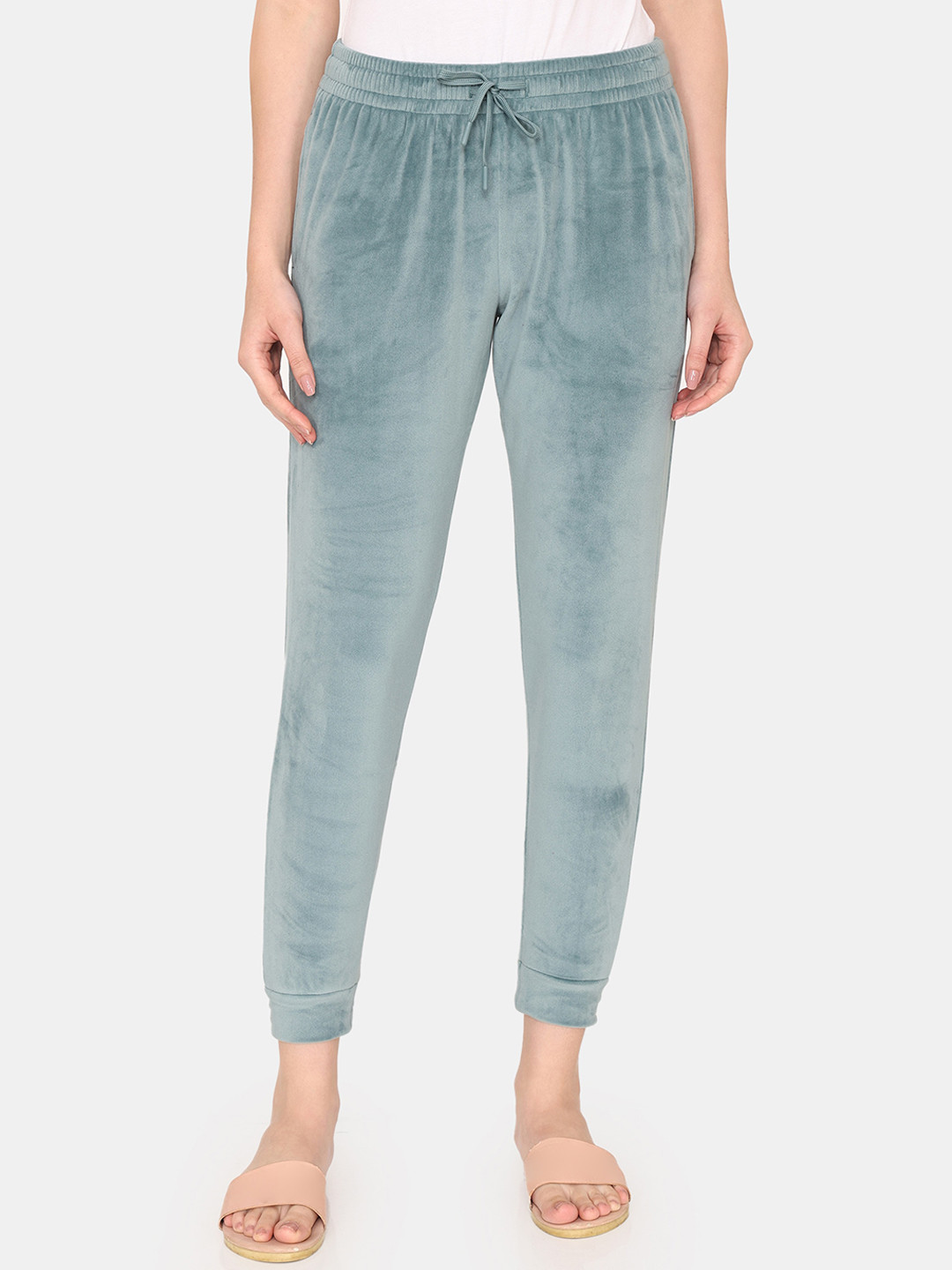 

Zivame Women Mid-Raise Lounge Pants, Green