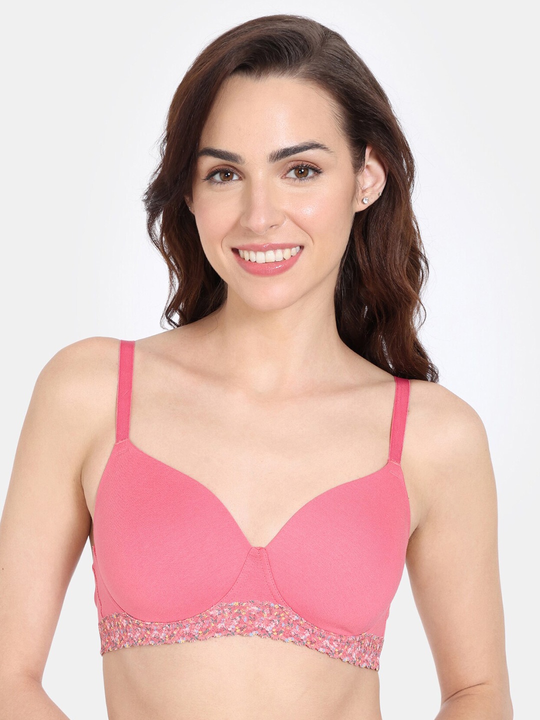 

Zivame Half Coverage Lightly Padded All Day Comfort T-shirt Bra, Pink