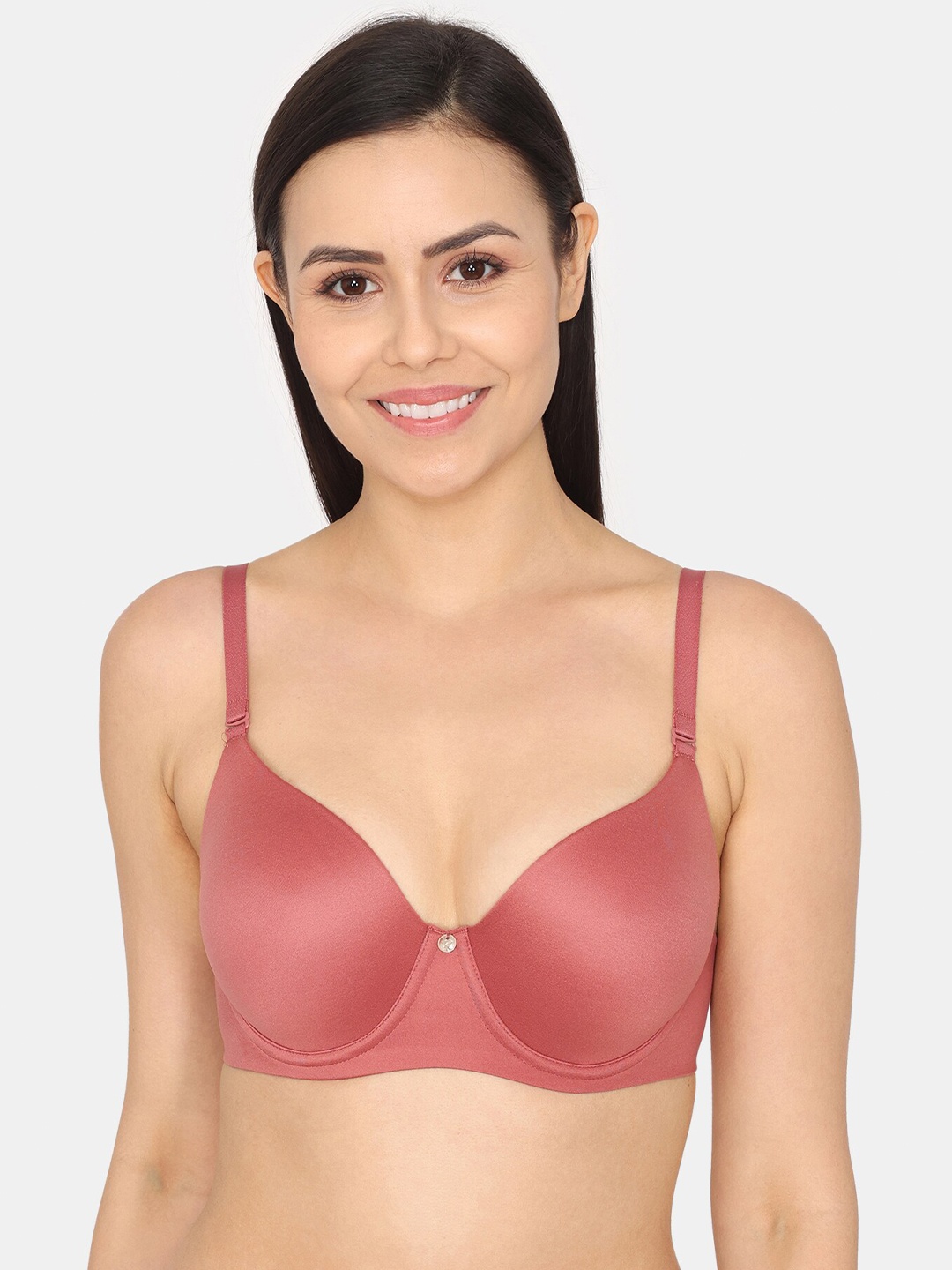 

Zivame Half Coverage Underwired Lightly Padded All Day Comfort T-shirt Bra, Brown