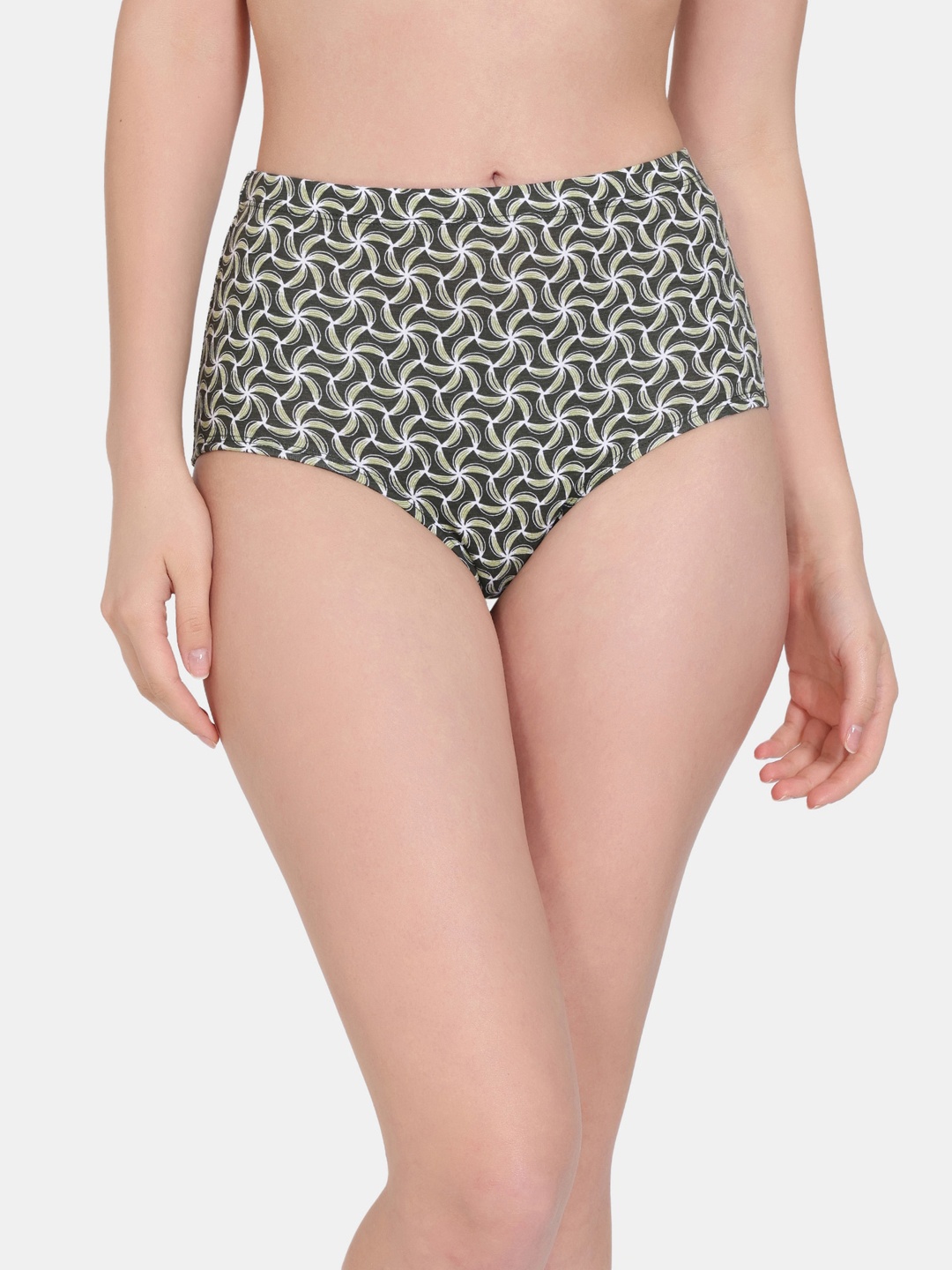 

Zivame Geometric Printed Cotton Hipster Briefs ZI2849FASHAGREY, Grey
