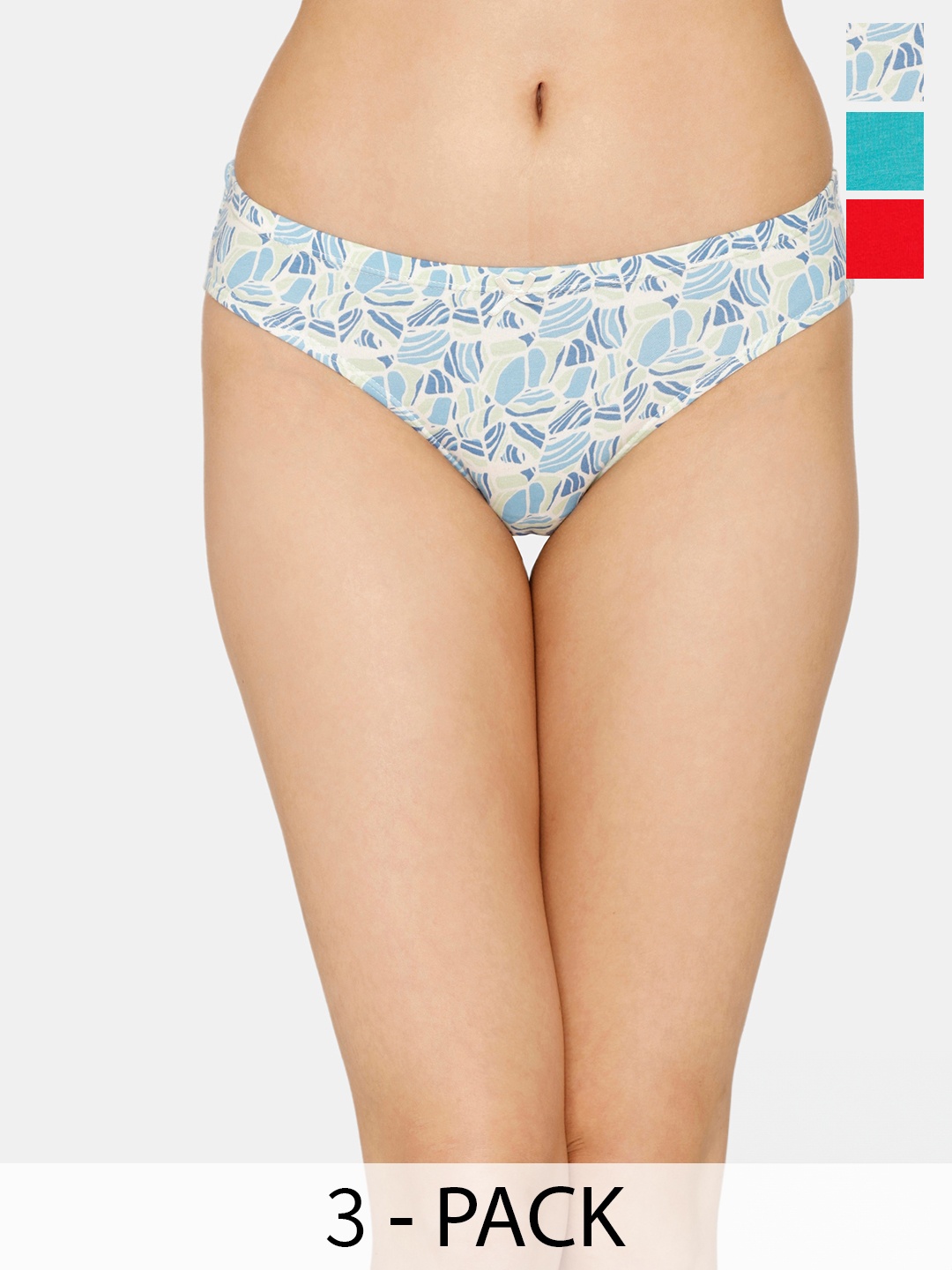 

Zivame Pack of 3 Bikini Briefs ZI2576FASHZIRED, Red