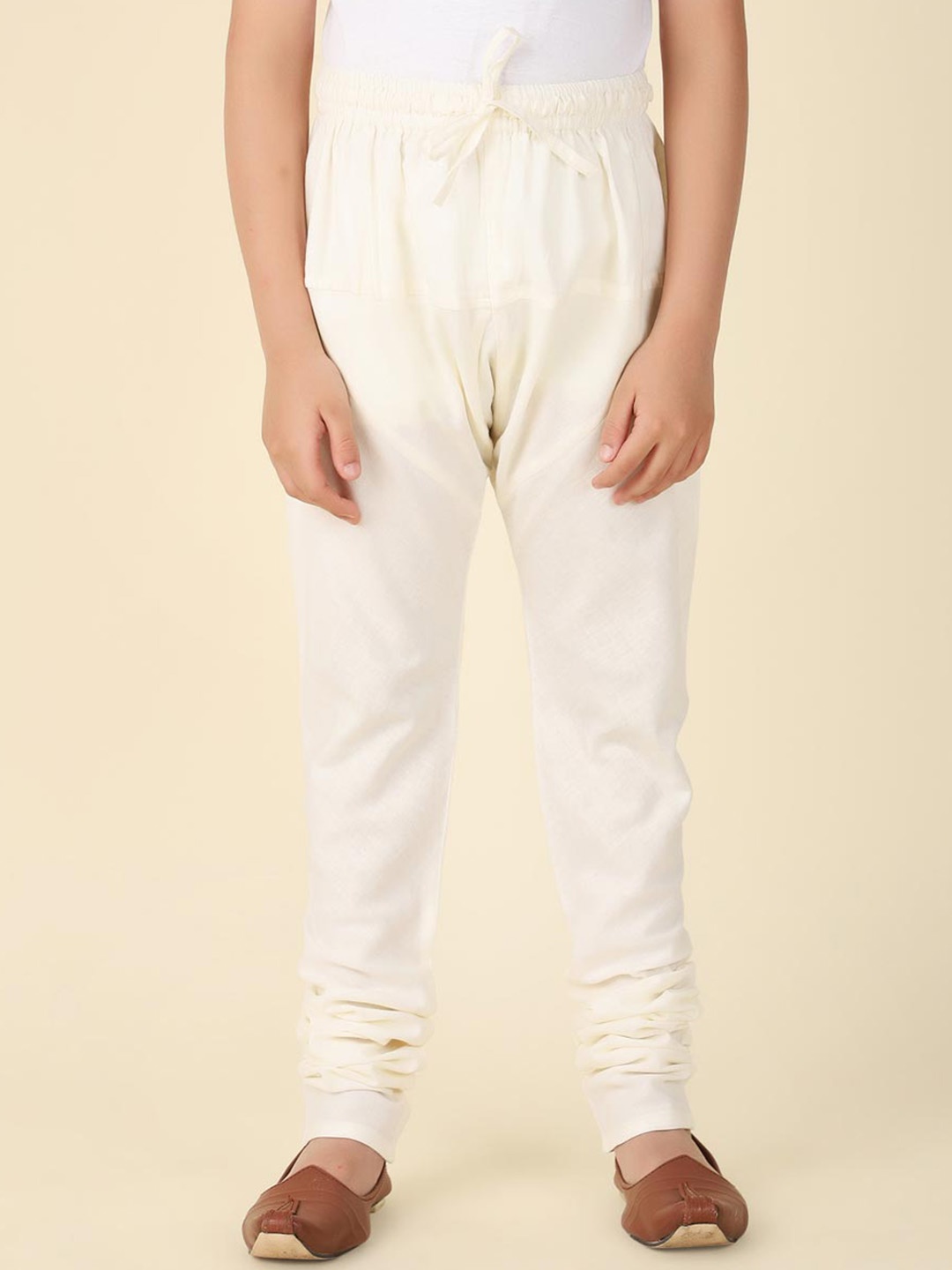 

Fabindia Boys Cotton Slim Fit Churidar, Off white