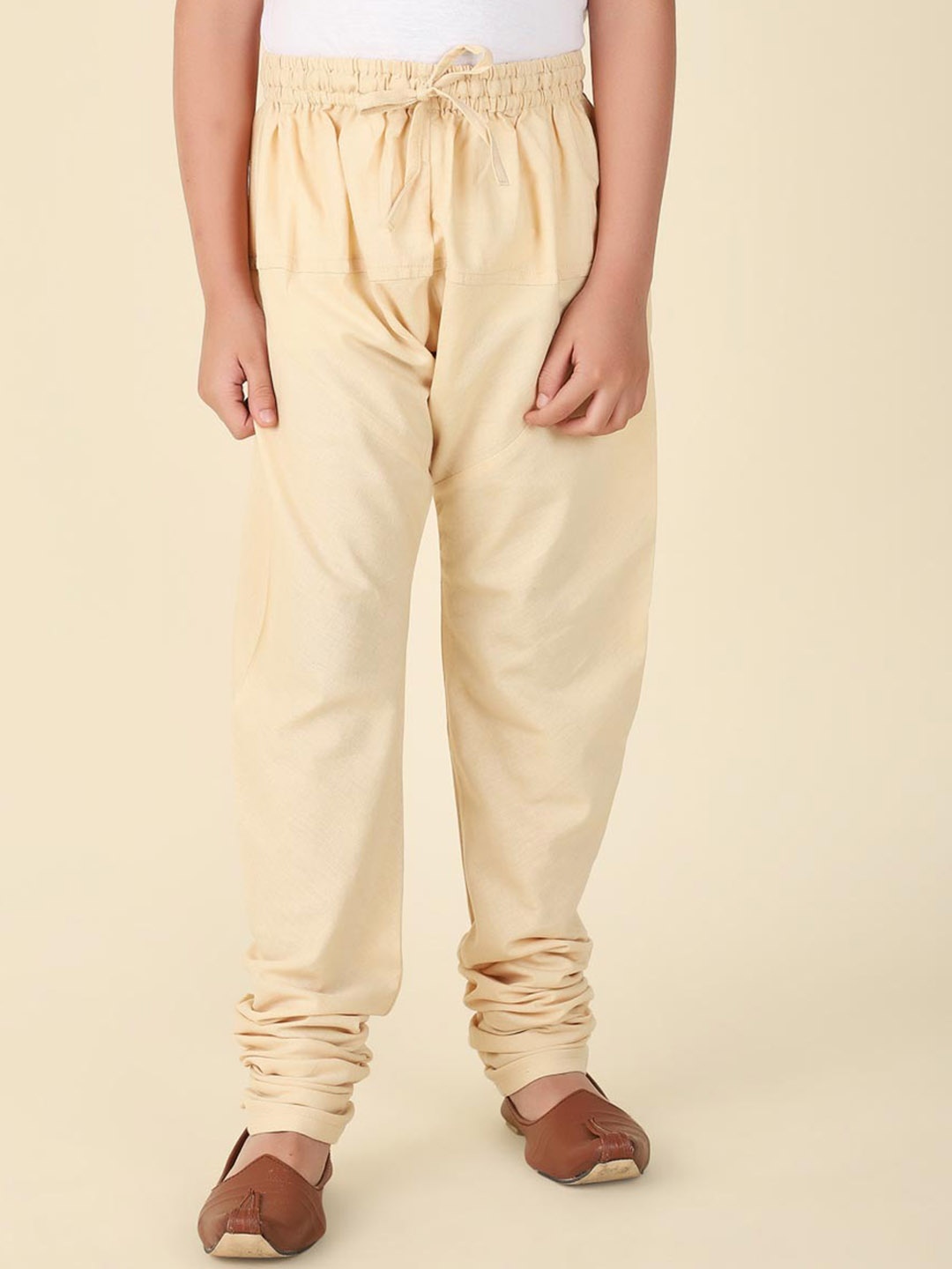 

Fabindia Boys Pure Cotton Slim Fit Churidar, Beige